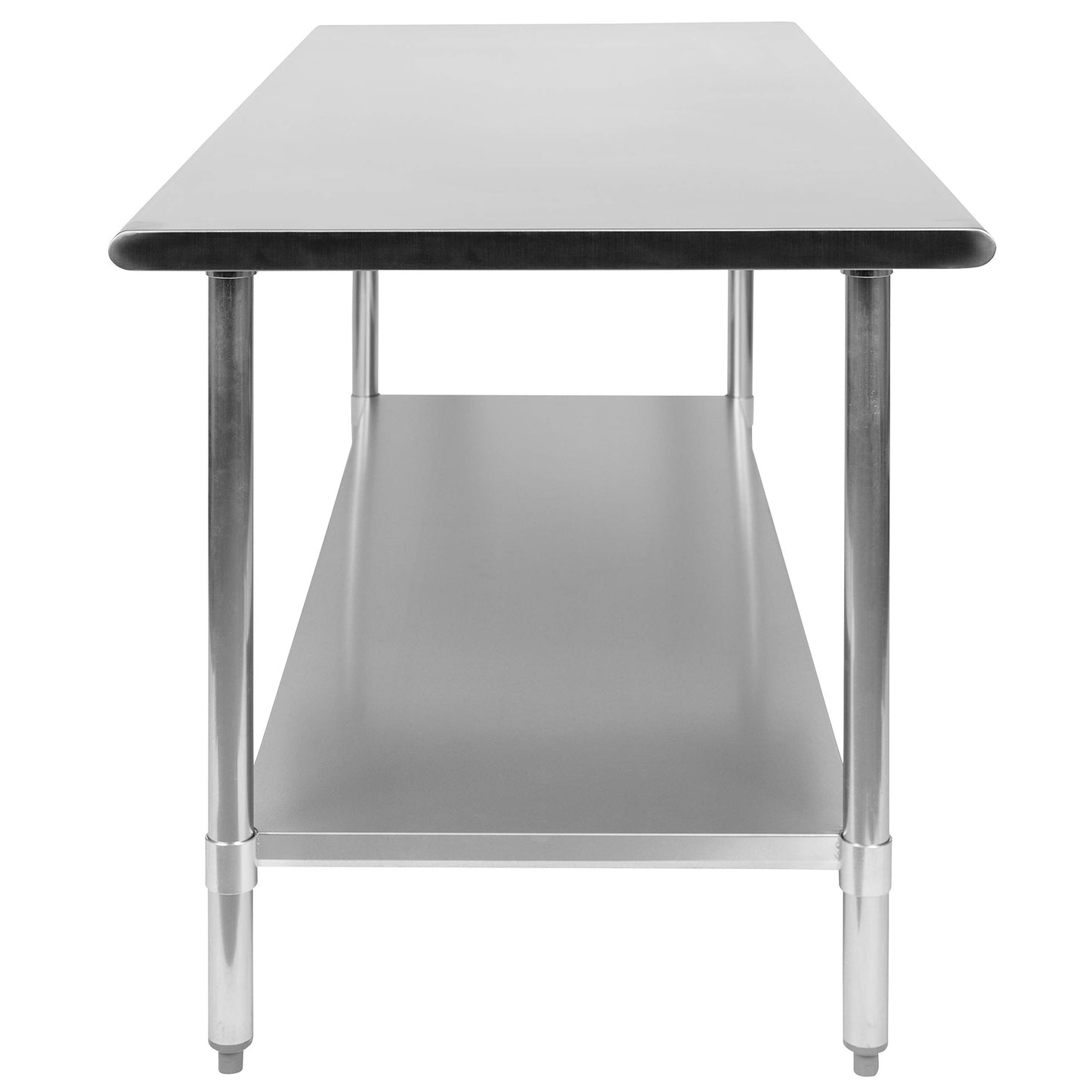 Flash Furniture Reader NSF Certified Stainless Steel Kitchen Prep and Work Table, Commercial Work Table with Undershelf Storage, Silver