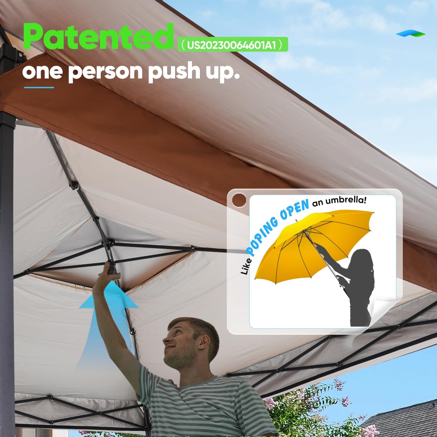 Quictent 13'x13' Pop up Gazebo Canopy Tent, One Person Set up Portable Instant Folding Shelter, Outdoor Canopy Tent with Extra Shade for Backyard, Patio, Party