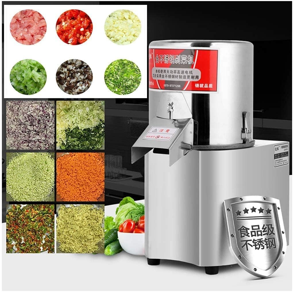 110V 600W Commercial Food Processor Machine, High Power Electric Vegetable Meat Chopper Grinder Stainless Steel Adjustable Thickness Food Slicer - 110volt 120kg/h, Granular Type