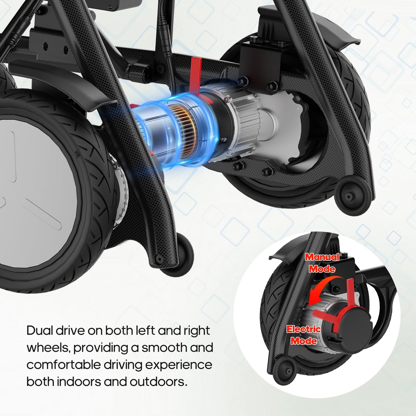 Electric Wheelchair for Adults Carbon Fiber Foldable Motorized Wheelchair Ultra Lightweight 36 lbs