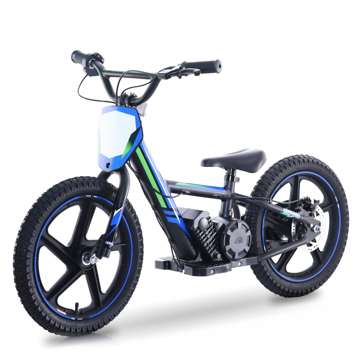 OLALA Electric Dirt Bike for Kids Aged 5-10, 340W Racing Grade Electric Motorcycle with Aluminum Frame, Up to 12MPH & 3 Speed Settings, Safe Disc Brakes, 16IN Knobby Tires