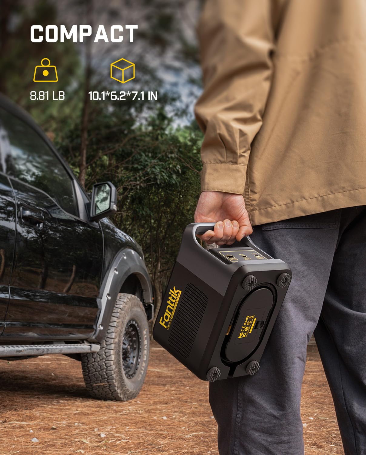 Fanttik X9 Ultra Portable Tire Inflator for Pickup Truck, RV | 3-in-1 Air Pump, Power Station, Flashlight | 6X Faster Inflator with Digital Gauge | Air Compressor for Light Truck, SUV, Compact Car