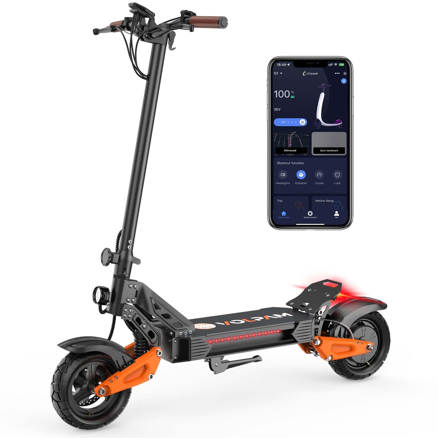 VOLPAM Electric Scooter with Dual Suspension, 19/22MPH, 500W/800W/350W Motor, 60/40/31/23/16Miles Long Range, Dual Braking, Max Load 264 lbs