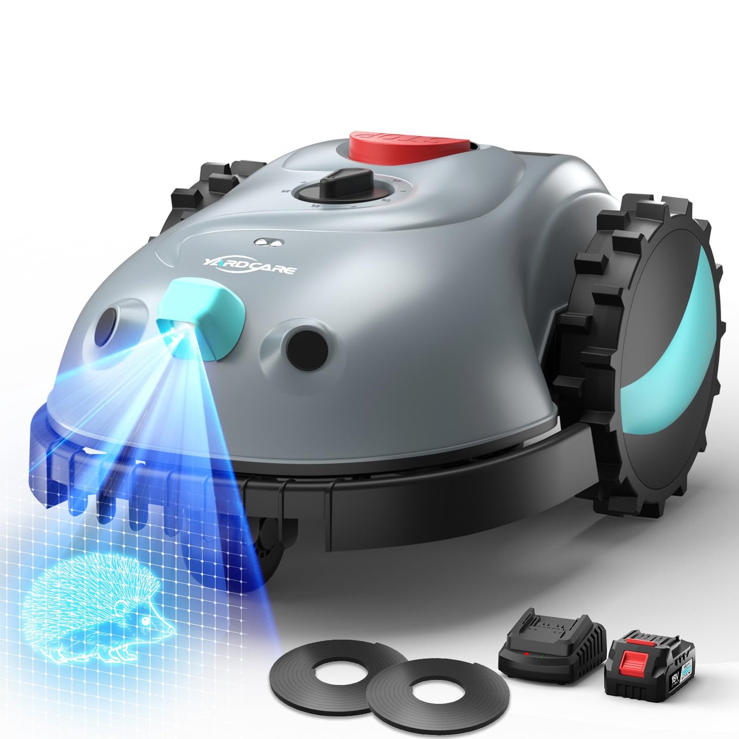 2026 New YARDCARE V100 Smart Lawn Mower Robot, Visual Navigation Obstacle Avoidance Lawn Mower Robot with Adjustable Cutting Height & Low Noise Operation for Lawn Up to 1600 Sq.Ft