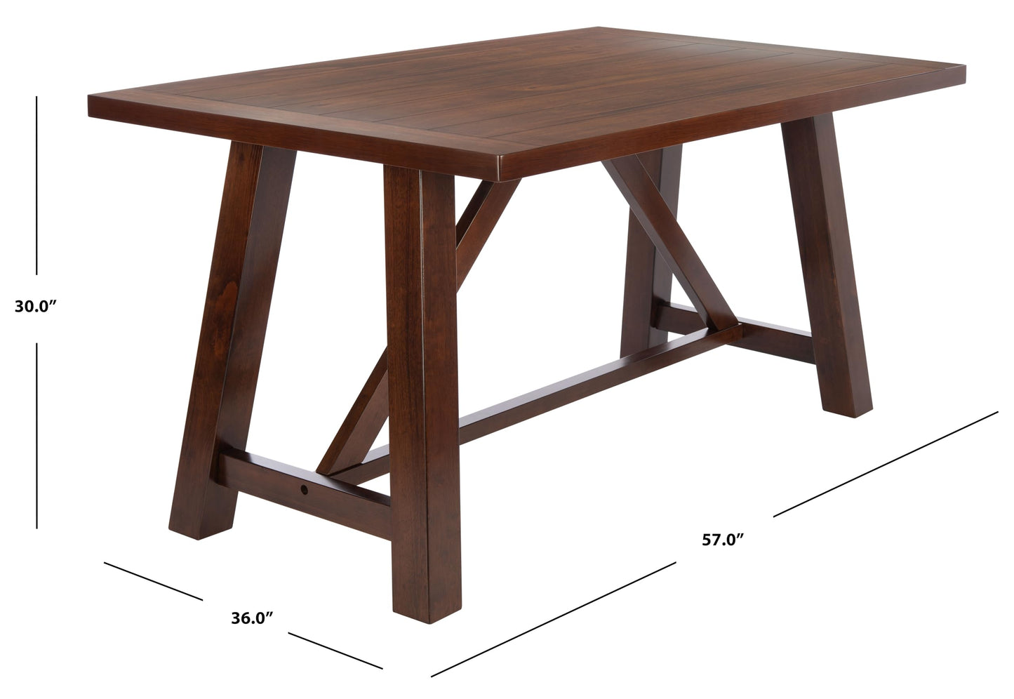 SAFAVIEH Home Collection Ainslee Brown Rectangle Dining Table