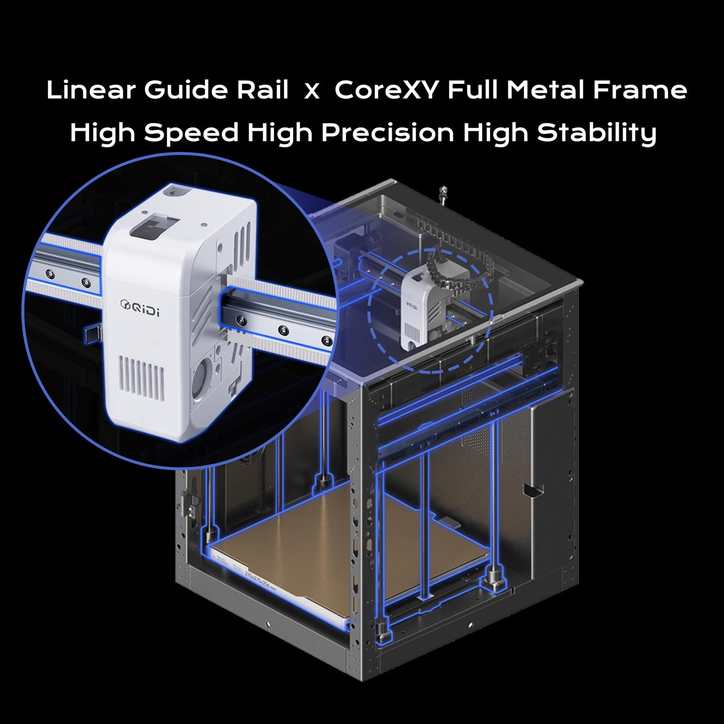 QIDI Q2C Combo 3D Printer, Enclosed FDM, New Generation Leveling Sensor Full Auto Leveling, 600mm/s High Speed, 270x270x256mm Build Volume, 370℃ Bimetal Hotend Unlock PPS-CF, from Beginner to Expert