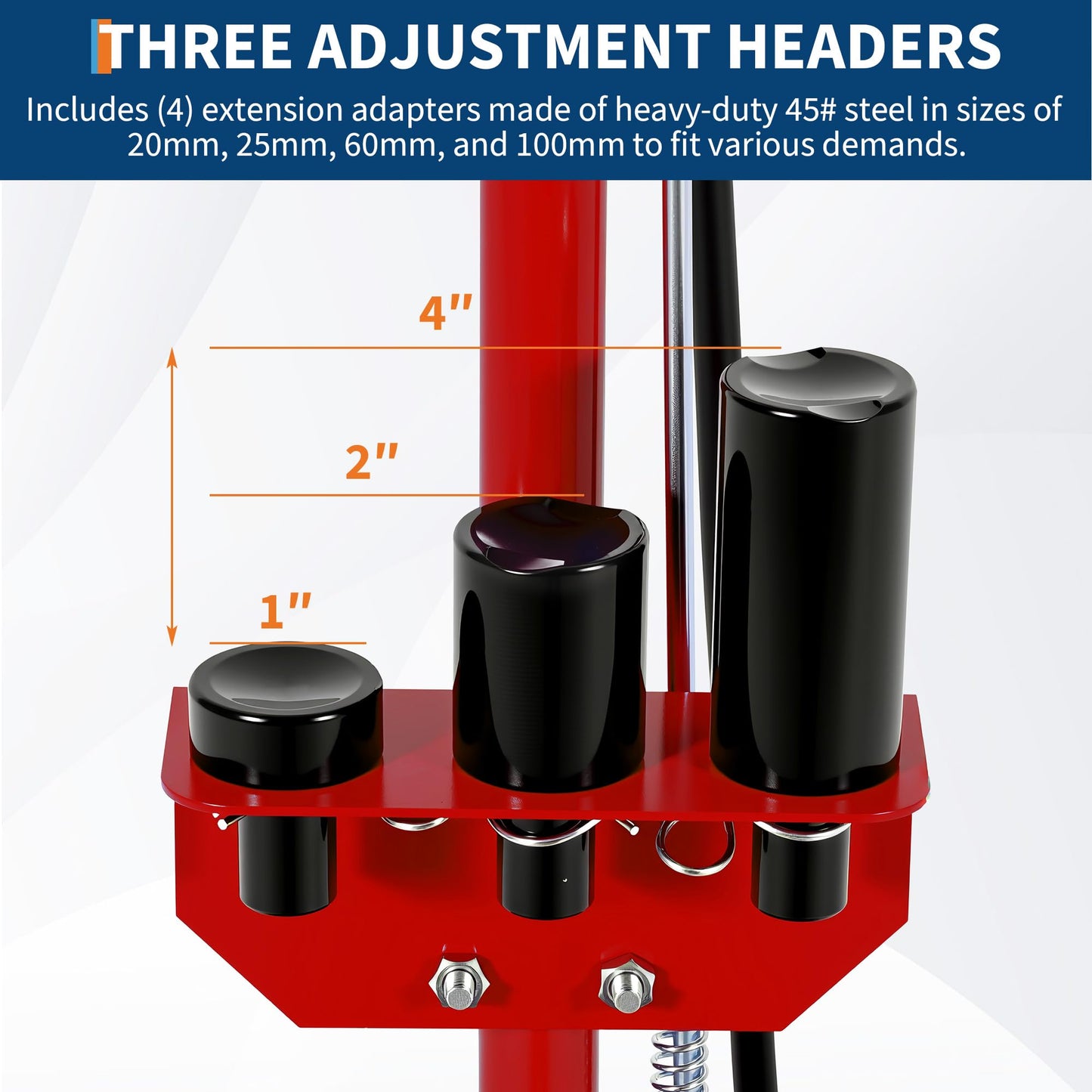GarveeTech 35 Ton Air Hydraulic Floor Jack for Heavy Duty Trucks & Tractors – Low Profile (10"-21.19"), 4 Adapters, 46" Adjustable Handle – 77,000 Lbs Capacity