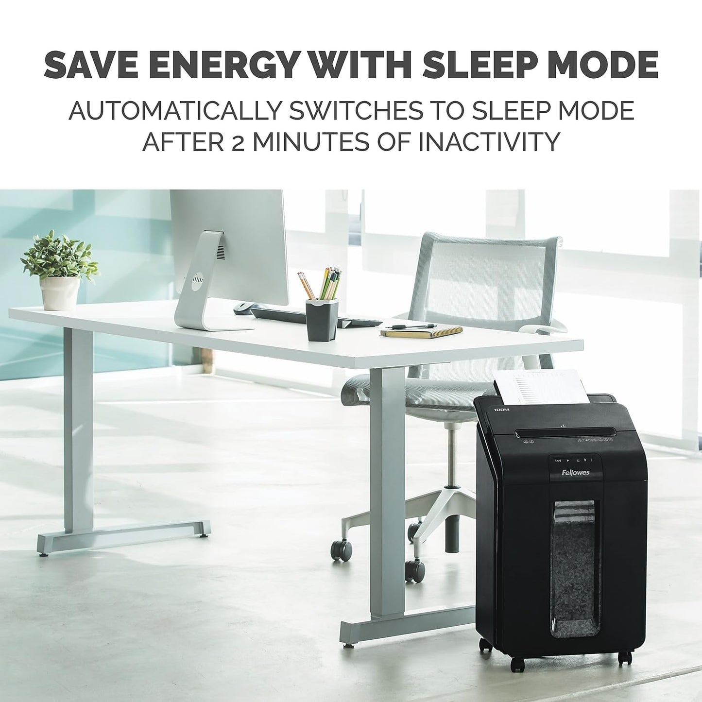Fellowes AutoMax Micro-Cut 100M Commercial Office Auto Feed 2-in-1 Paper Shredder with 100-Sheet Capacity, Black