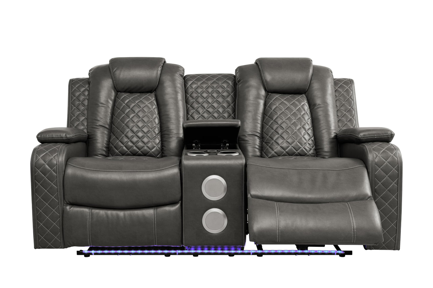Ball & Cast Power Recliner Sofa Set Leather Reclining Couch Home Theater Seating 3PCS Recliner Couch Loveseat & Chair Sets with Wireless Charing,Cup Holders,Storage Box for Home Theater,Living Room