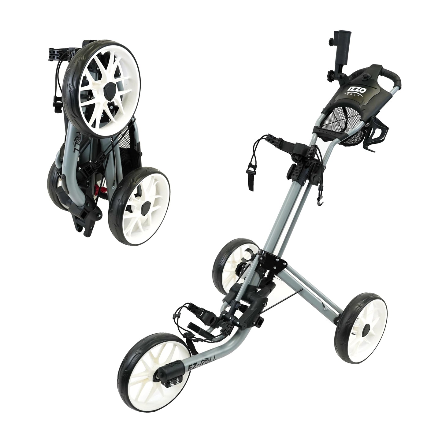 Izzo Golf EZ-Roll 3 Wheel Push Cart - Golf 3 Wheel Push cart