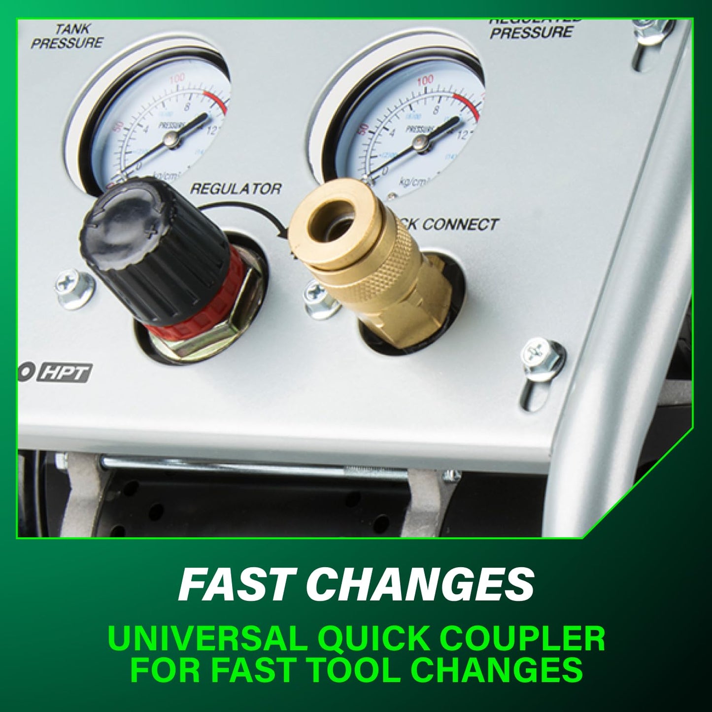 Metabo HPT Quiet Air Compressor, Portable 1 Gallon Oil-Free Air Compressor, Ultra-Quiet Operation at 59 dB, Universal Quick Coupler for Fast Tool Changes, Compact and Lightweight, EC28M