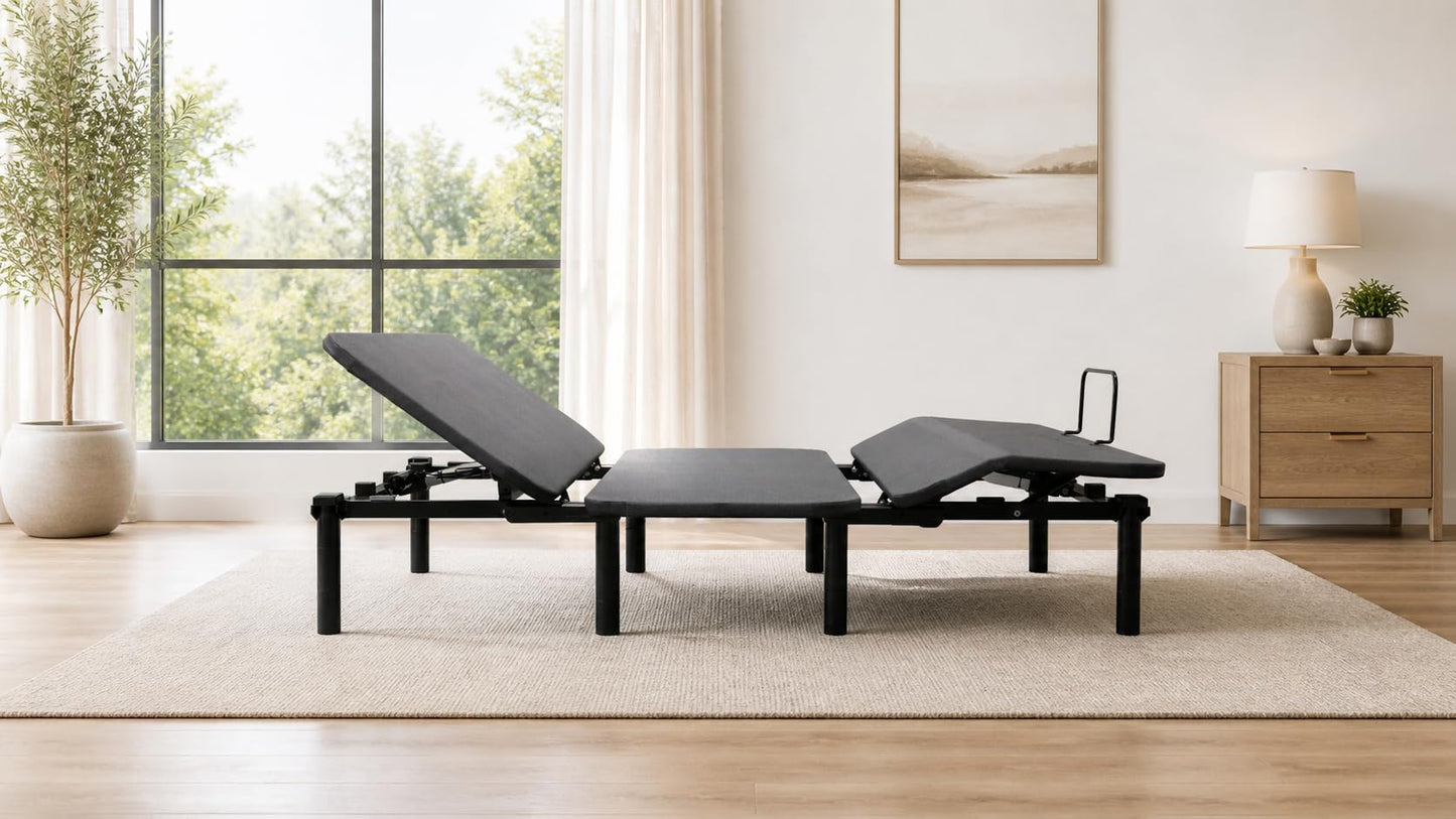 Quest ComfortFlex Adjustable Bed - Head and Foot Articulation, Zero-G Position, Wireless Remote, Easy Assembly - Multiple (King)