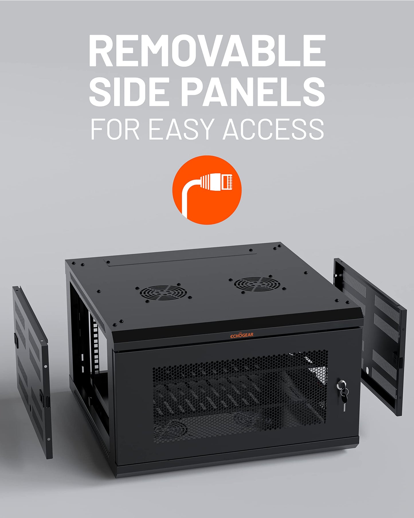 ECHOGEAR 6U Network Rack w/Enclosed Design, Easy Install, 600mm Depth