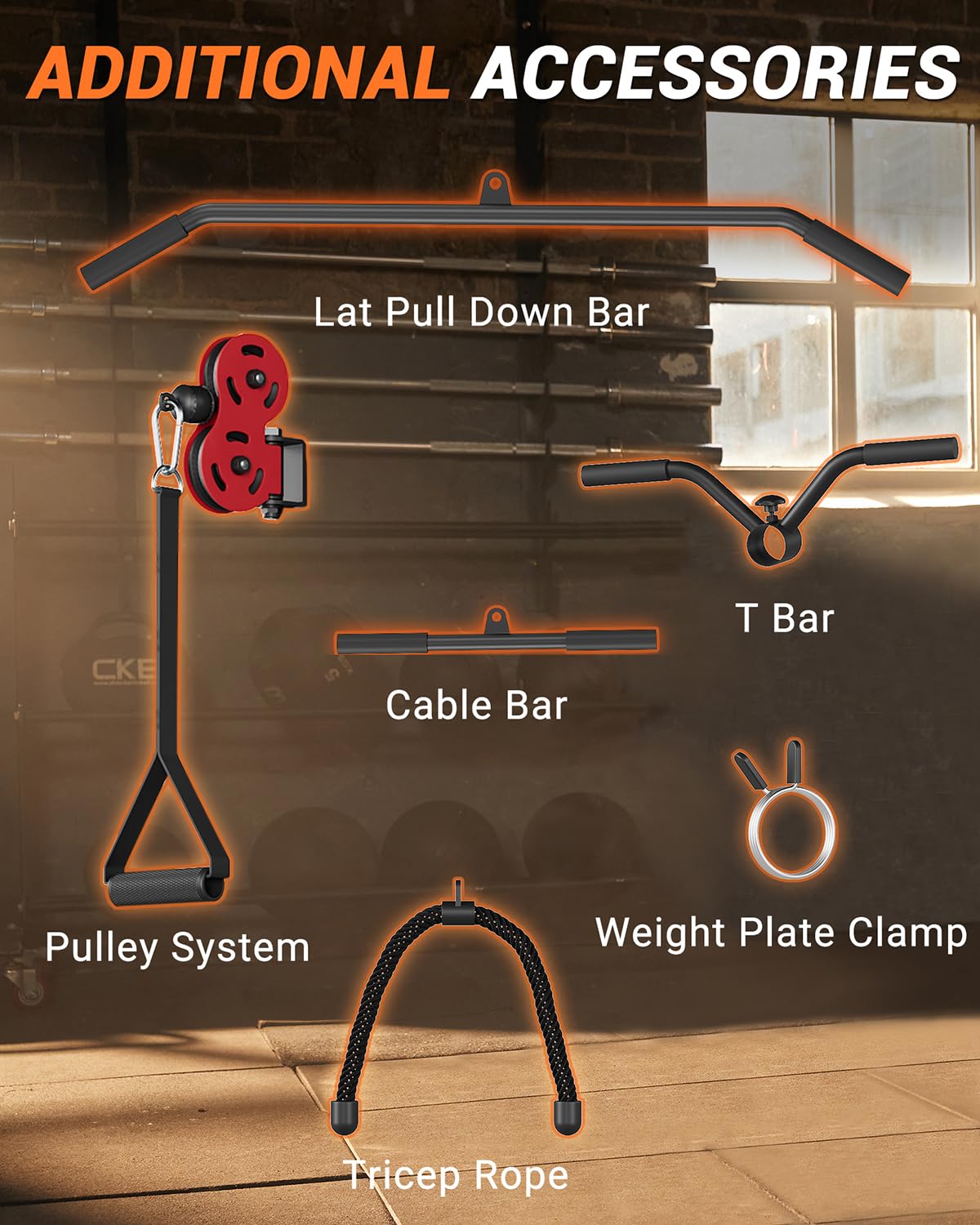 Smith Machine Home Gym 2200LBS Squat Rack Power Cage with LAT Pulldown, Cable Crossover System, Smith Bar, Leg Attachments, All in One Workout Equipment