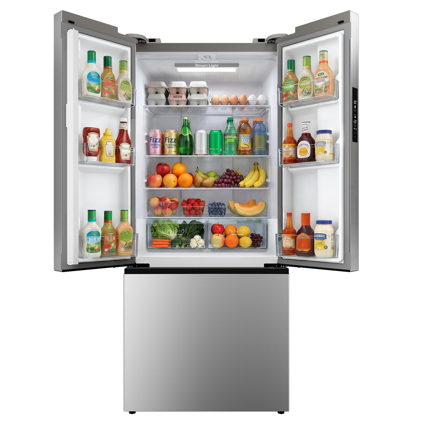 ICEVIVAL 18 Cu.Ft. French Door Refrigerator with Ice Maker, Refrigerator with Freezer Drawer, Frost-Free, UL Certified, French Door Fridge with 3 Smart Cooling Modes