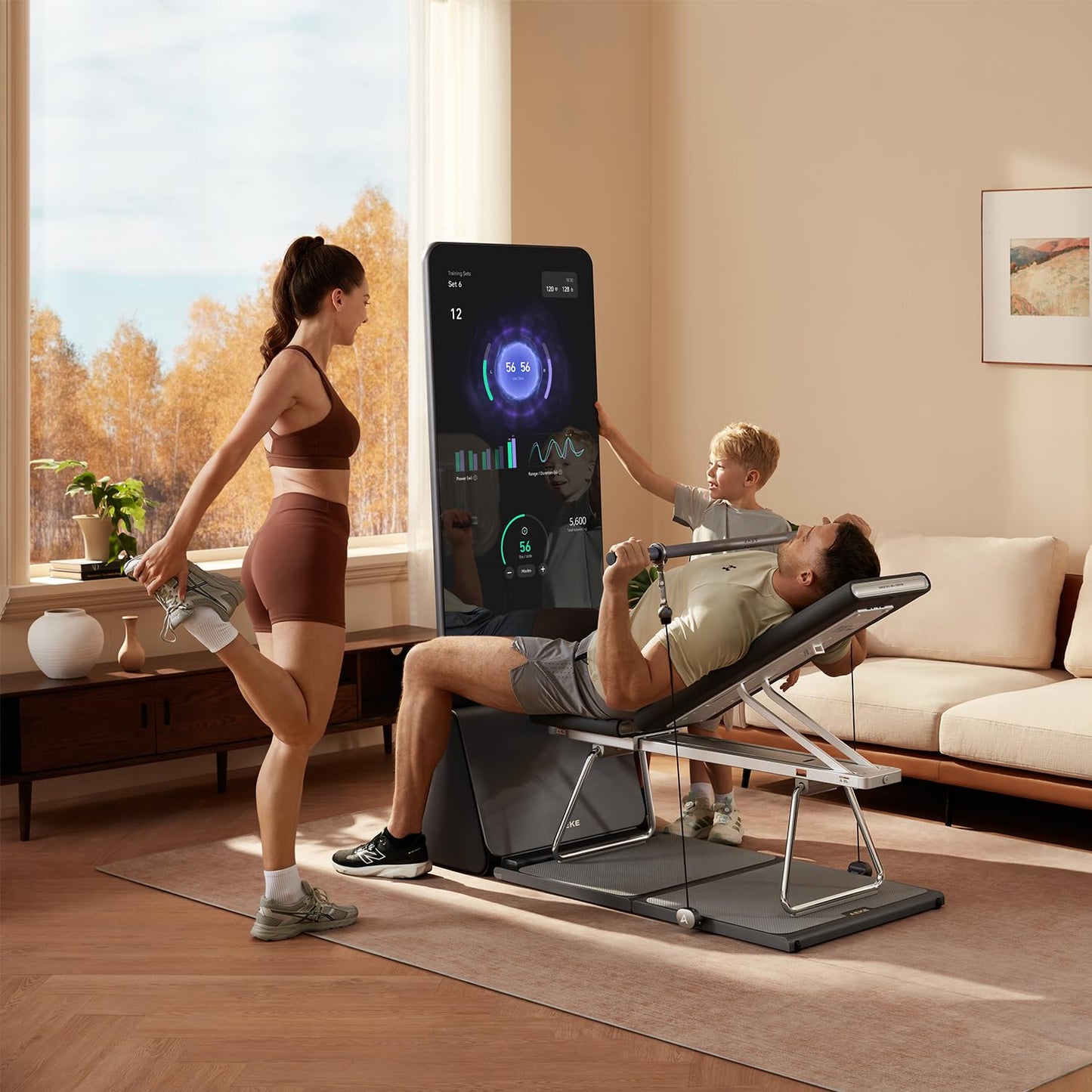 AEKE Smart Home Gym System- Fitness Mirror K1: AI-Powered All-in-One Fitness Machine for Full-Body Strength Training and Personalized Workouts