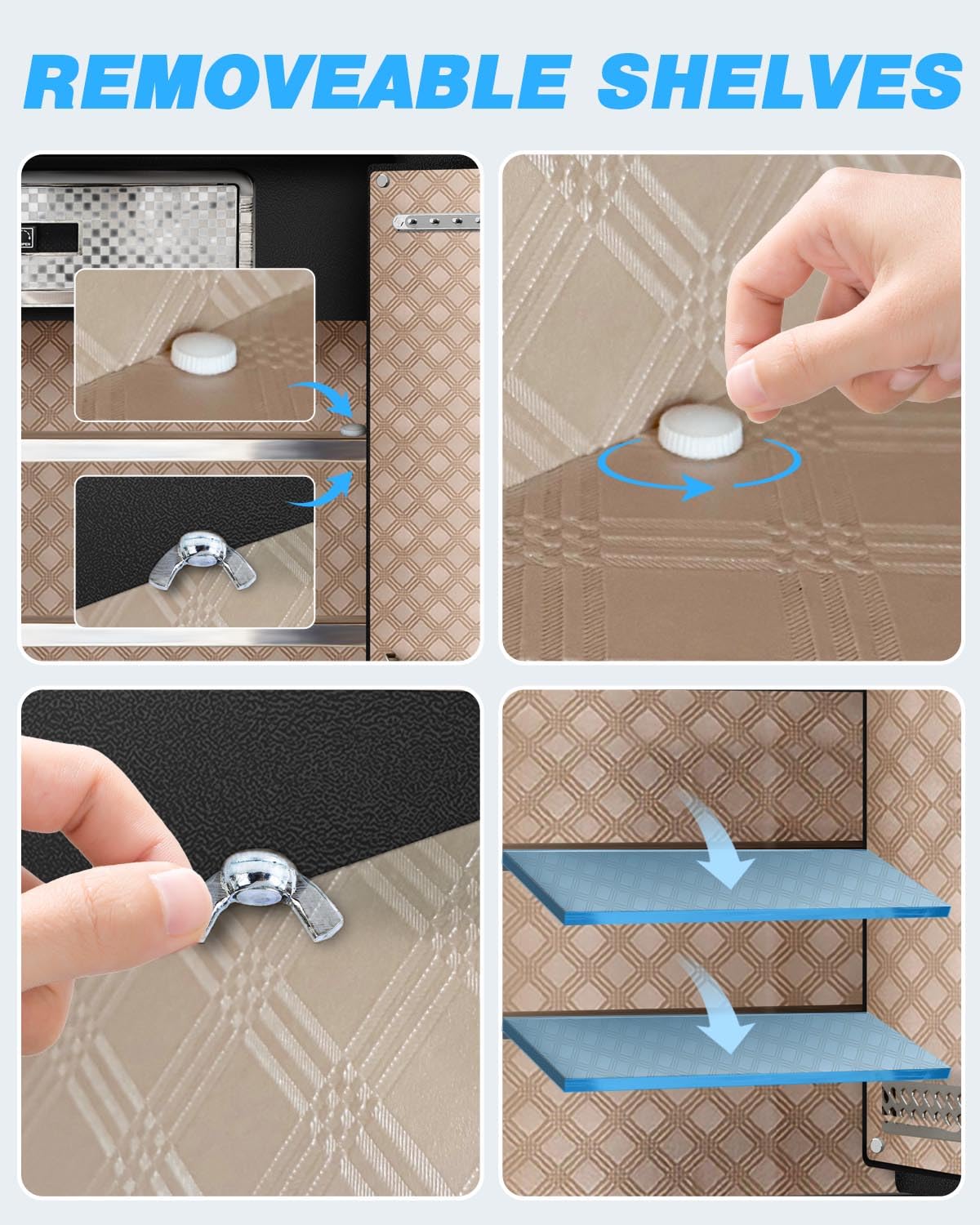 HOLOJOY 10.5 Cu Ft Large Fireproof Waterproof Safe Box for Home Office Documents- Heavy Duty Steel LCD Display Digital Security Safe Box with LED Light, Removable Shelf for Money Jewelry Valuables