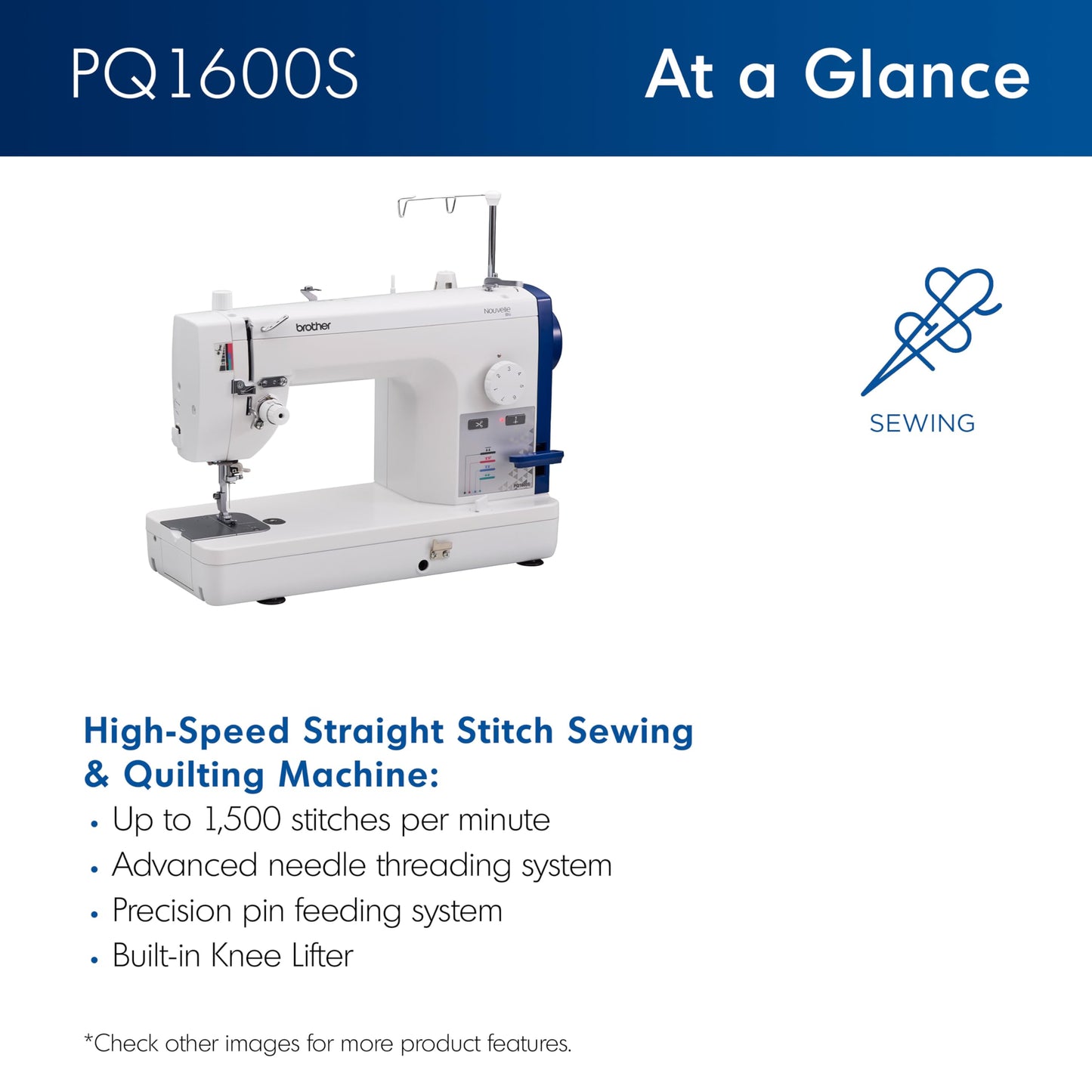 Brother PQ1600S High-Speed Straight Stitch Sewing & Quilting Machine