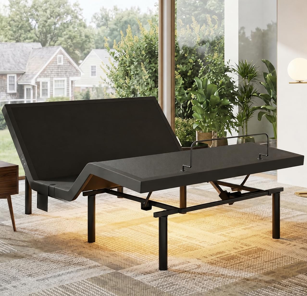 Marsail Queen Adjustable Bed Frame, Dual Motor Electric Bed Base with Head and Foot Incline, Zero Gravity, Wireless Remote Control, 4 USB Ports, LED Night Light, Adjustable Height Legs
