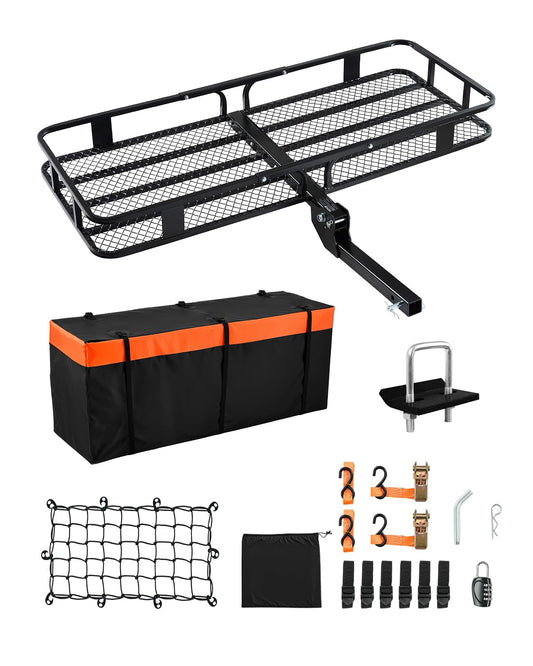 VEVOR 60 x 24 x 6 in Folding Hitch Cargo Carrier 500lbs Capacity