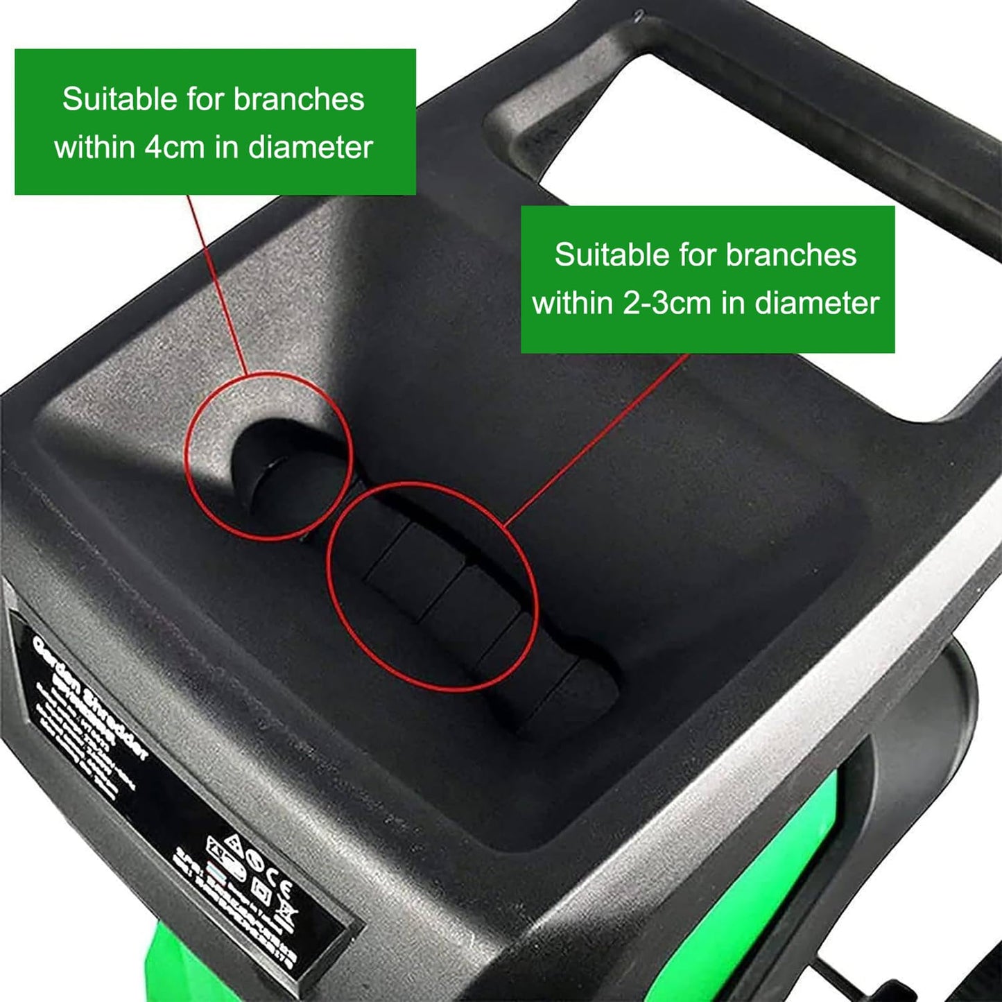 HMWOKPOT Electric Garden Shredder & Wood Chipper with 50L Collection Bag, 2400W-220V Powerful Leaf Mulcher - 40mm Cutting Capacity for Lawn and Garden Use