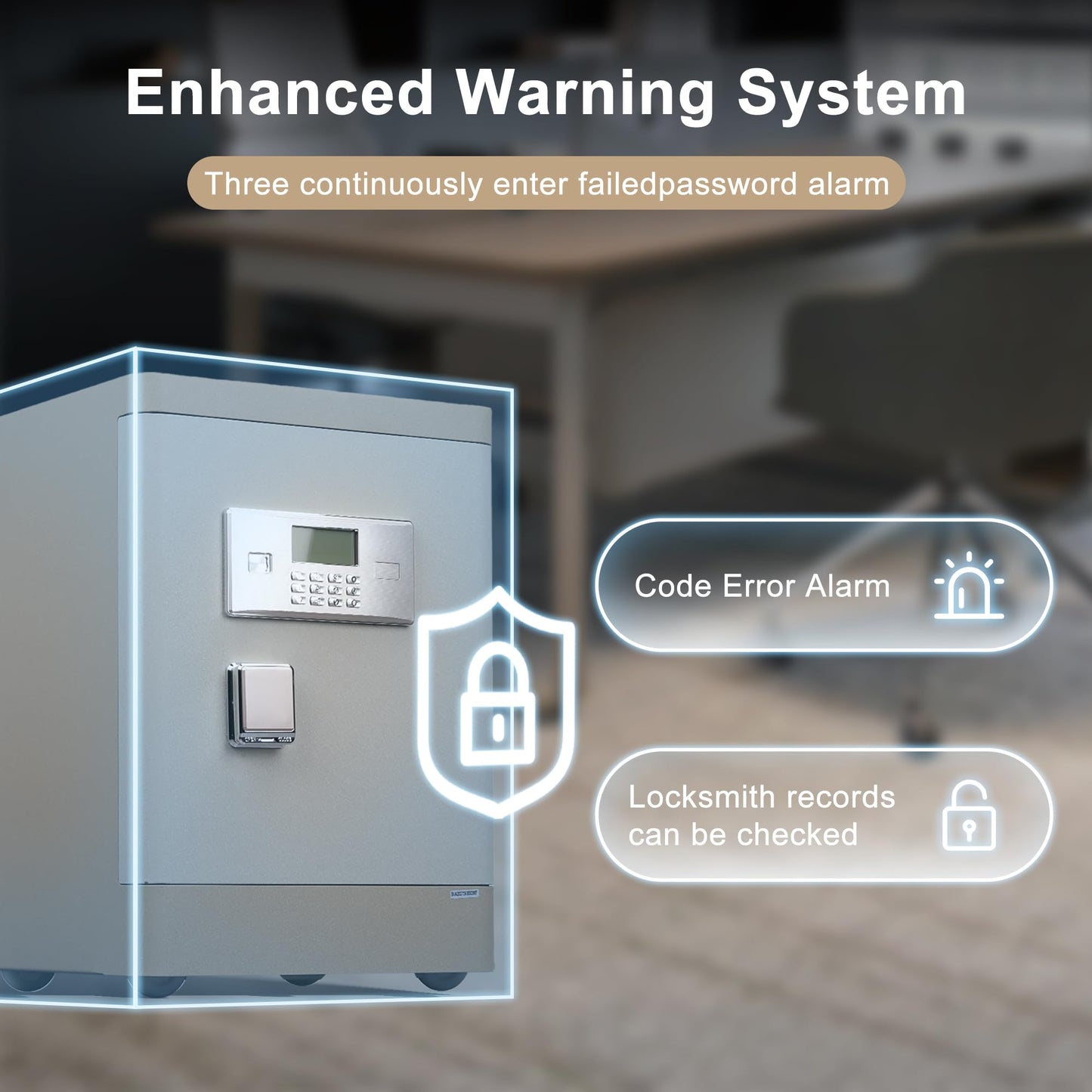 Biometric Home Safe Box, Heavy Duty Security Safe with Fingerprint & Keypad Lock, Anti-Theft Steel Safe with Dual Alarm, Removable Shelf, LED Light, Fireproof Waterproof Bag