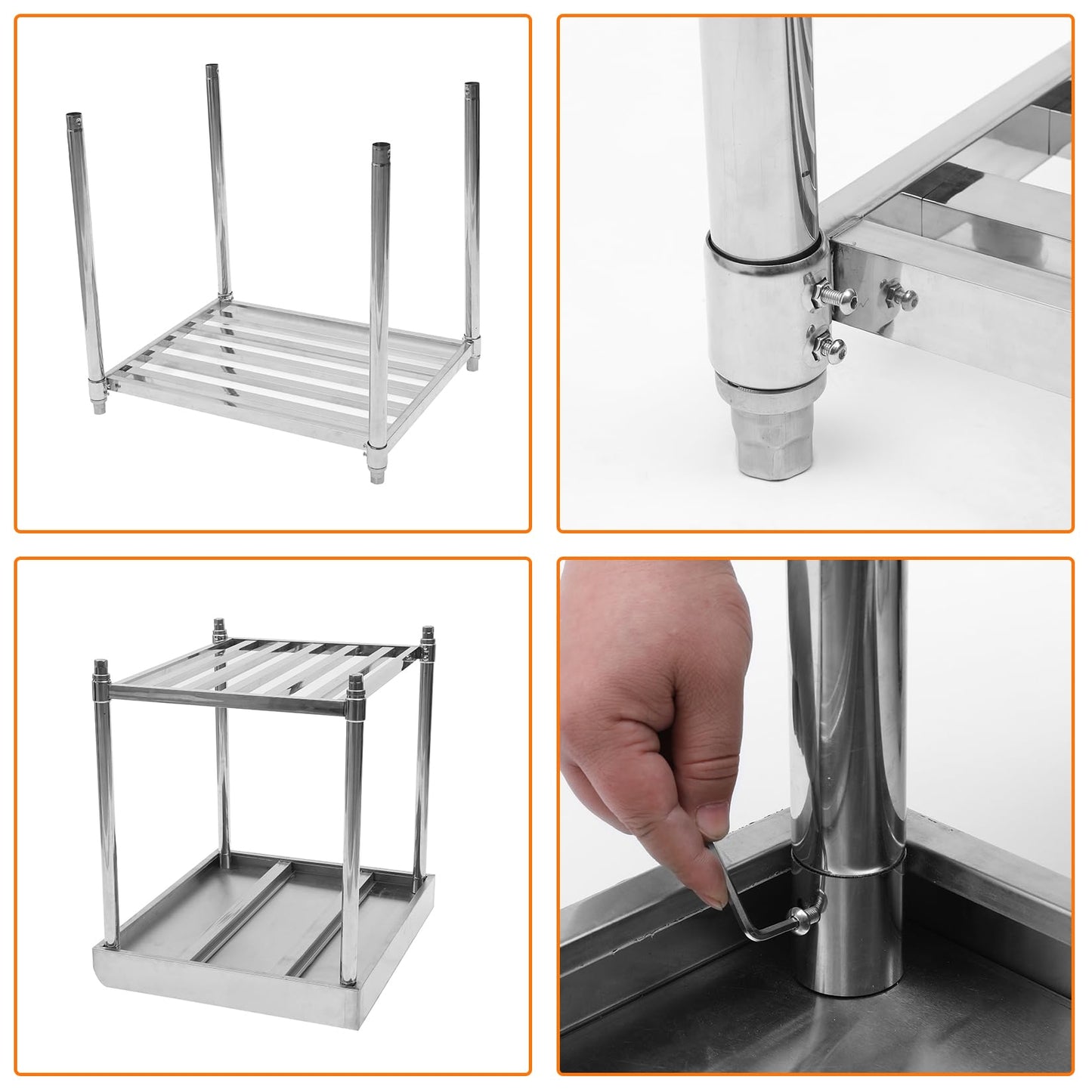 ActiveTrail Stainless Steel Work Table,24"X48" NSF Commercial Kitchen Prep Table with Backsplash & Adjustable Shelf,Heavy Duty Workstation for Restaurant, Home & Hotel