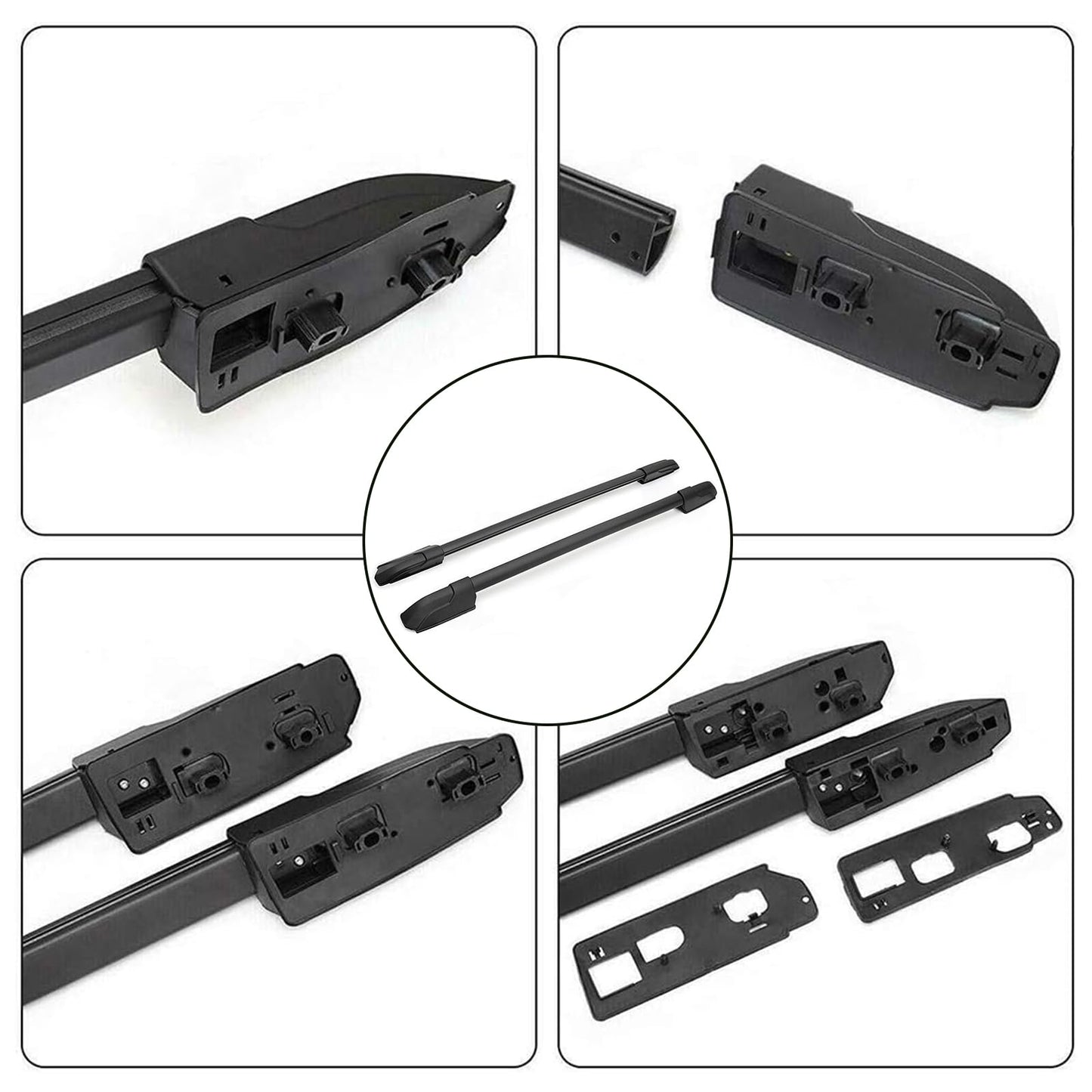 Roof Rack Side Rails Cross Bars Kit Compatible with Honda Pilot 2009-2015 | Aluminum Black Roof Luggage Carrier (4Pcs)