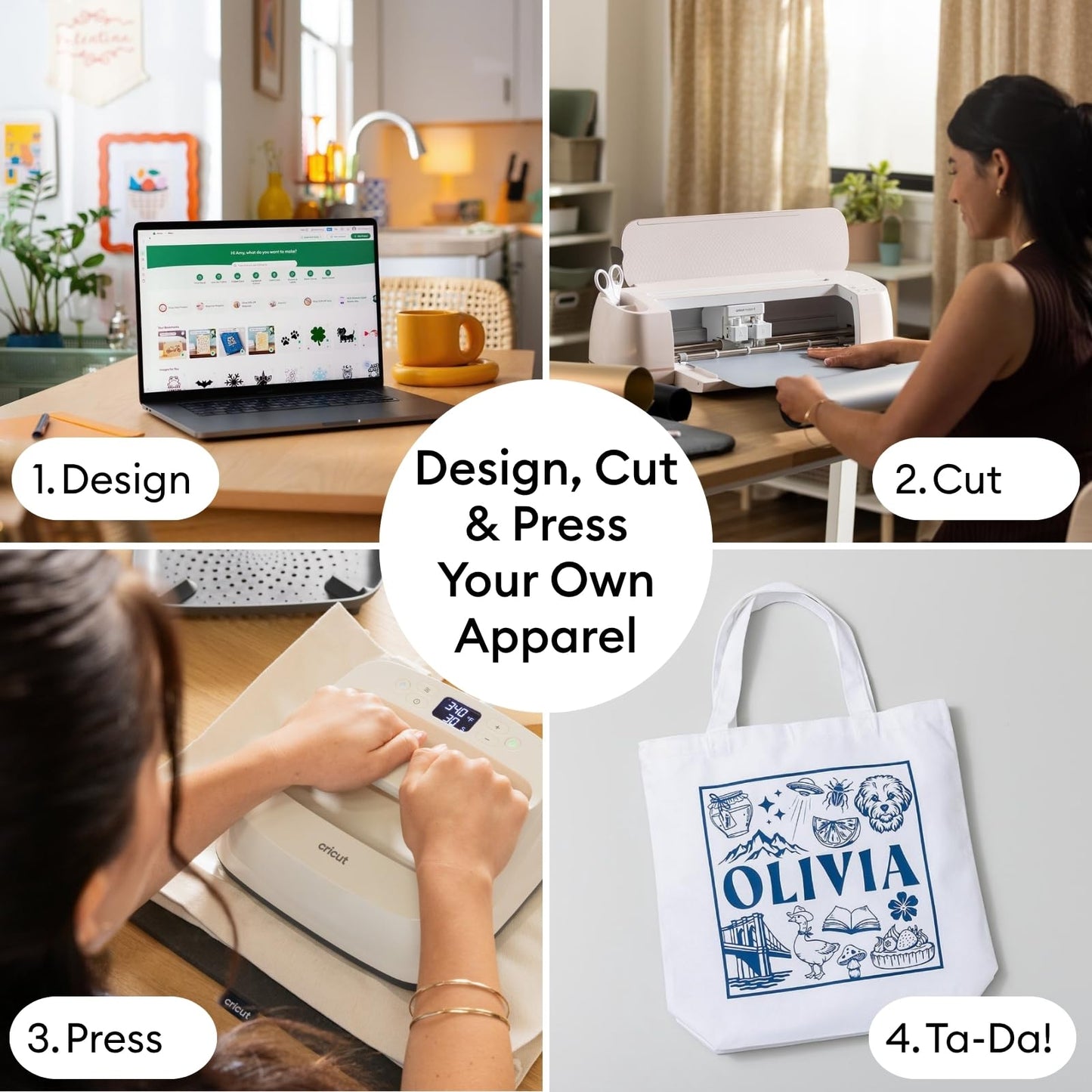 Cricut Maker 4 T-Shirt Making Bundle - Cutting Machine with EasyPress SE Heat Press, Vinyl & Iron-On Kit for Custom Apparel, Tote Bags & DIY Projects