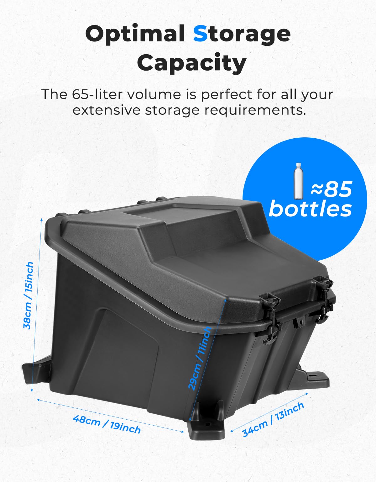 KEMIMOTO 69 QT UTV Rear Storage Cargo Box Replace # 2881193