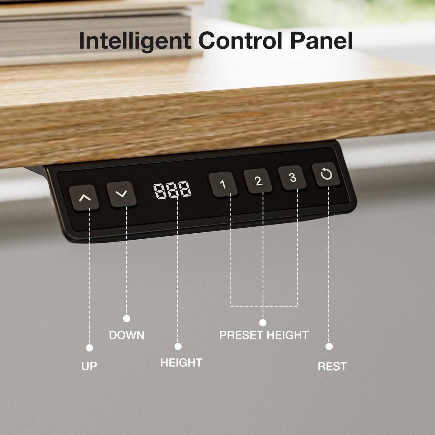 Muvai 59 Inch L Shaped Standing Desk Adjustable Height with Cable Management Tray,Gaming Electric Corner Standing Desk, Sit Stand Computer Table with Reversiable Splice Board,Light Rustic Brown