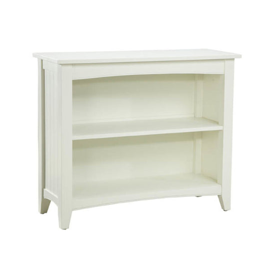 Shaker Cottage Bookcase, Ivory - Office Storage Organizer with Two Fixed Shelves, Coordinates with Desk and Tall Bookcase, Easy Assembly, Non-Adjustable Shelf, Ideal for Home or Office