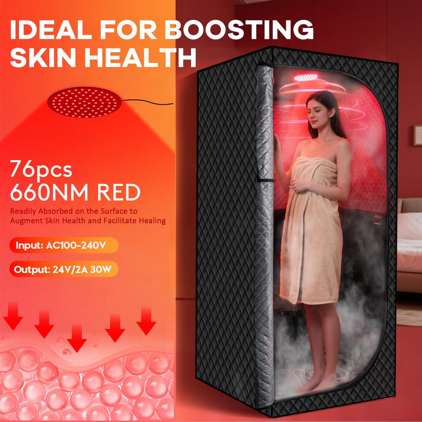 MIXC Upgraded Low EMF Infrared Sauna Box – Ideal for Relaxation & Detoxification | Includes Folding Chair | Multi-Layer Full-Body Sauna Tent for Home, Spa, Indoor, Outdoor & Gym Use (Infrared Version)