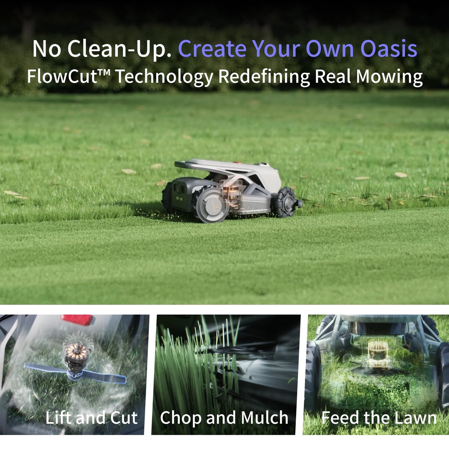 AIRSEEKER TRON SE Robot Lawn Mowe,r Wire-Free,Lawn Mower Reception 0.45 Acre,Antenna-Free NetRTK+AI Vision,65% Slope 140° Obstacle Detection,80 Multi-Zone Management, IPX6 Waterproof,10Ah