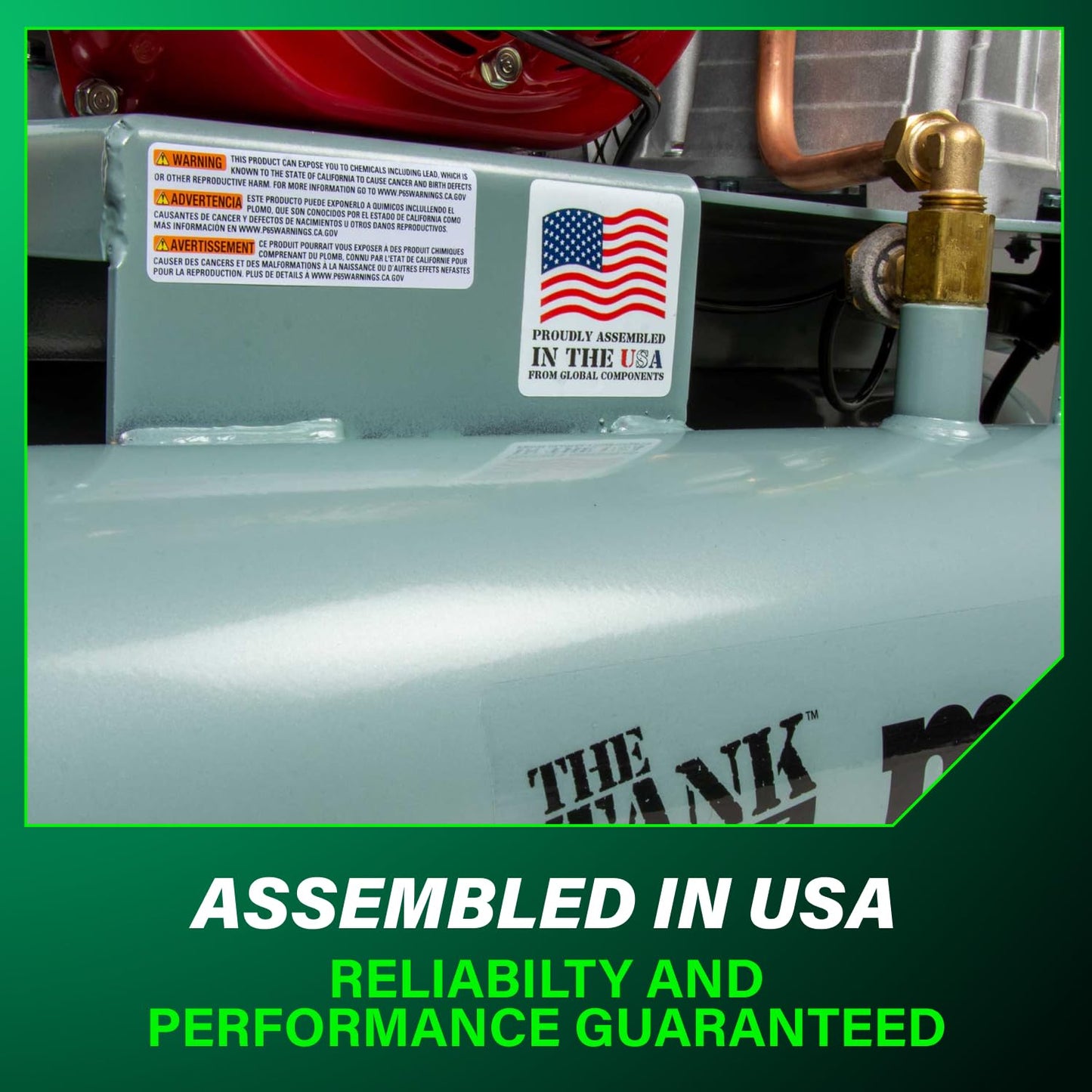 Metabo HPT Air Compressor, THE TANK XL, 9-Gallon Gas Wheelbarrow Compressor, Honda GX 200 Engine, Versatile for Use with Framing, Roofing Nailers, or Siding, Assembled in the USA, EC2610EA