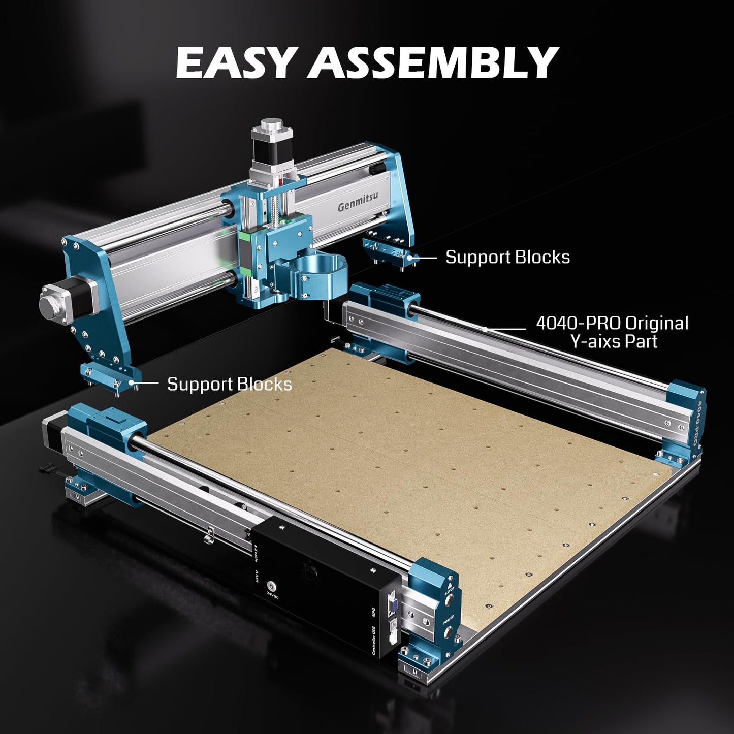 Genmitsu CNC XZ Axis Module Upgrade Accessories for 4040-PRO CNC Machine, Linear Rail Drive, 3-Axis Engraving Machine for Cutting and Milling Metal, Wood and Acrylic, GRBL Control