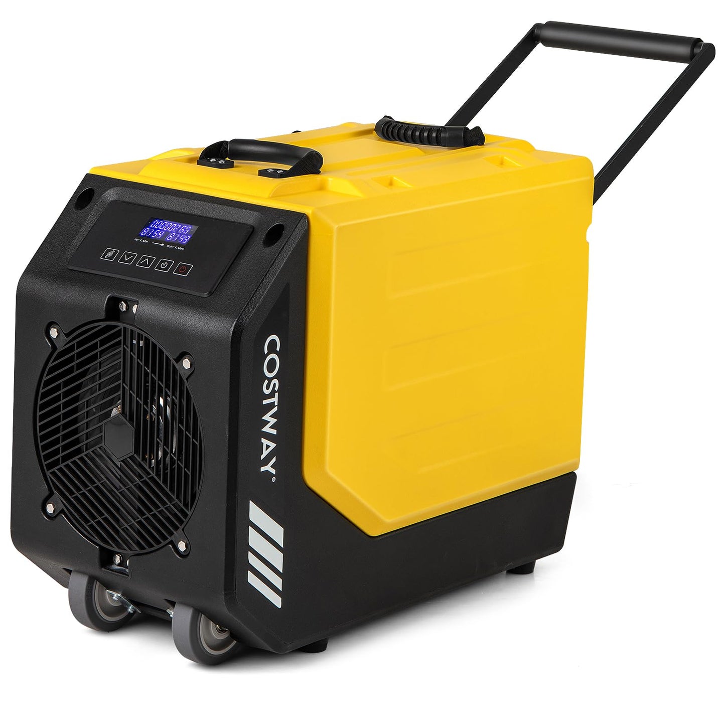 COSTWAY 190 PPD Commercial Dehumidifier with Pump, Rotational Molded Crawl Space Dehumidifier with 26Ft Drain Hose for Water Damage Restoration, Basement (Yellow)