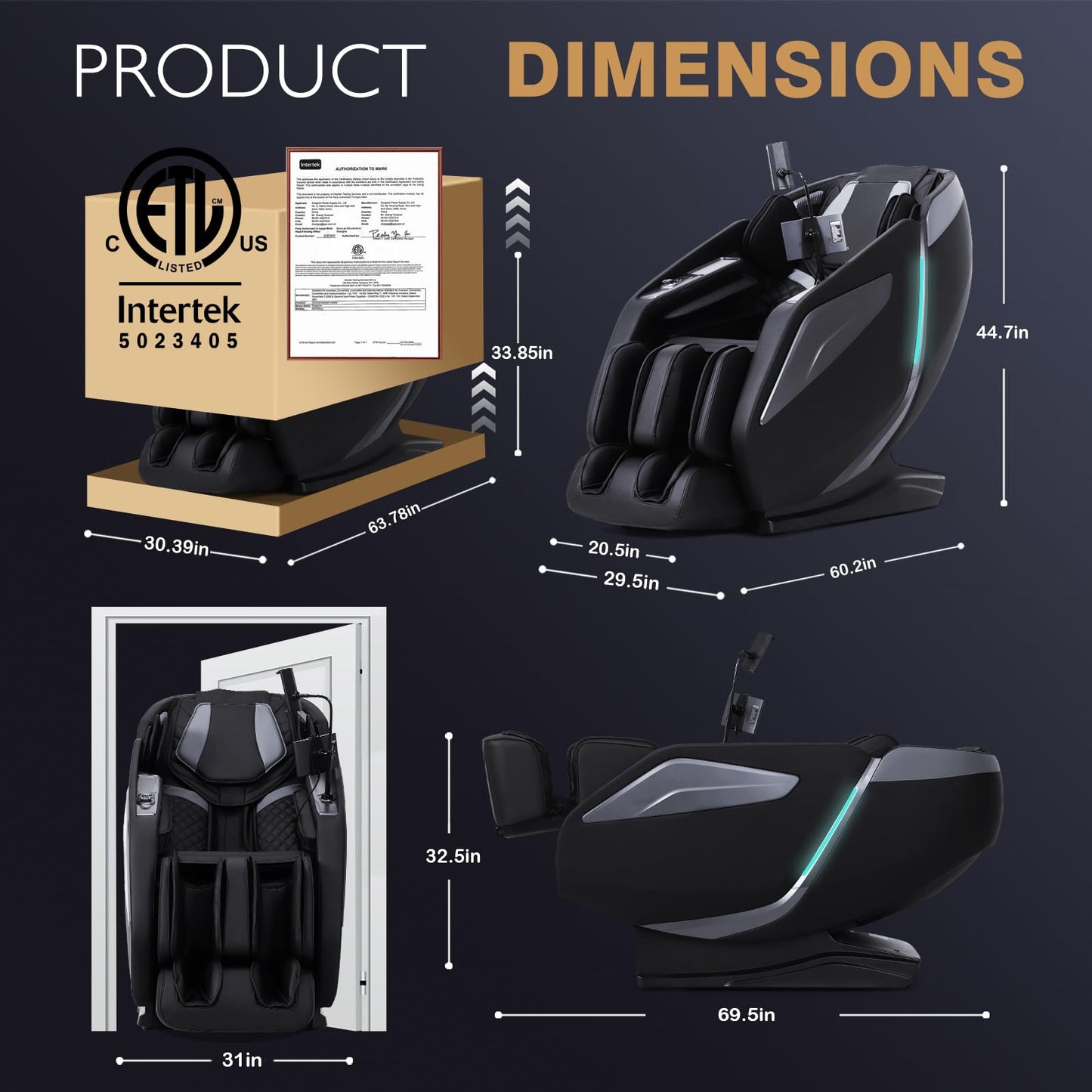 4D Massage Chair Full Body Zero Gravity Heated Recliner with Body Scan, 55" SL-Track & Stretch, 40 Airbags - Shiatsu, Knead, Foot Rollers, Voice & APP Control, 15 Auto Modes & 9 Techniques (Black)