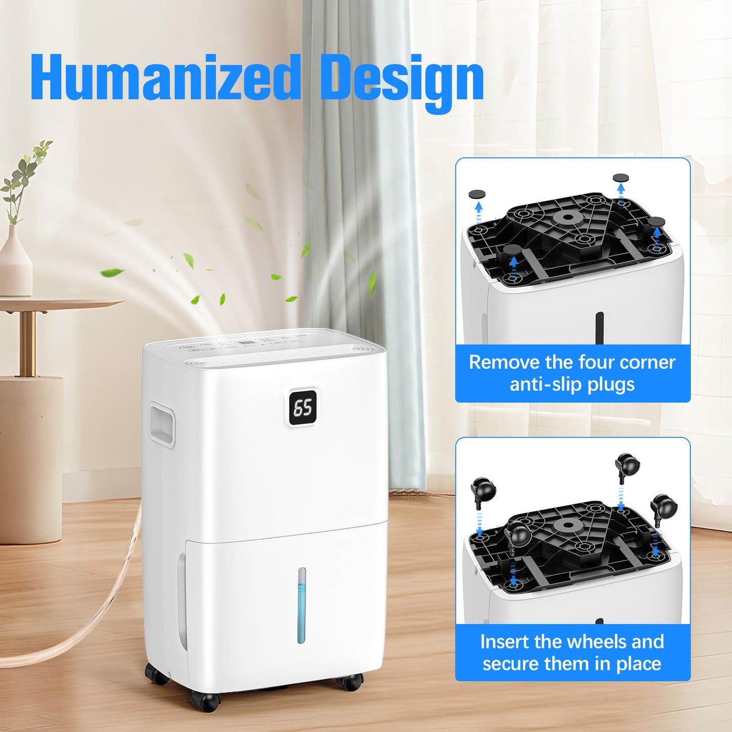 DEVERSE Max 80 Pints Energy Star Dehumidifier for Home/Bedroom/Basement, 5000 Sq.Ft Coverage, with Drain Hose, Smart Humidity Control & Large Tank