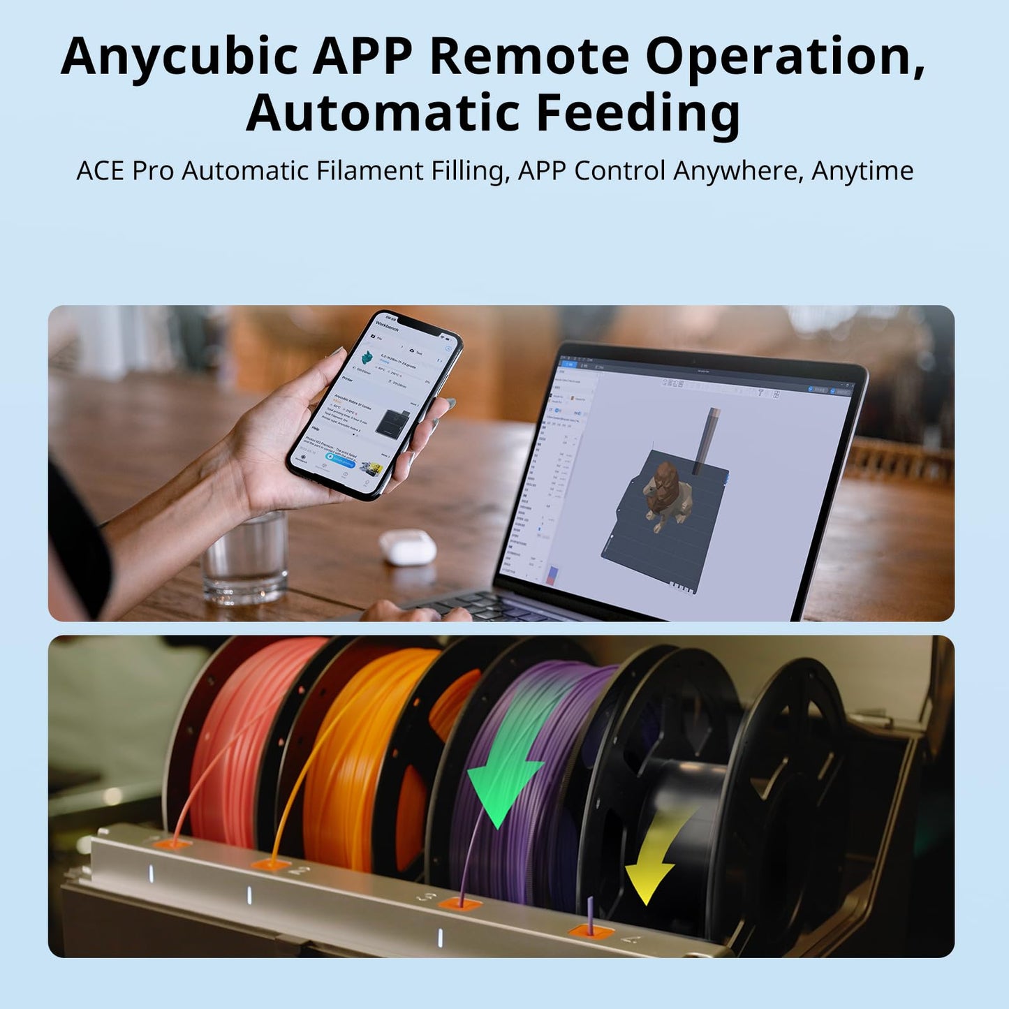 Anycubic Kobra S1 Combo Multicolor 3D Printer with Anycubic ACE PRO, 4 Multicolor, Drying and Printing at the Same Time, 600mm/s Fast Speed with 320℃ Hotend, Built-in Camera 44dB Quiet 250*250*250mm