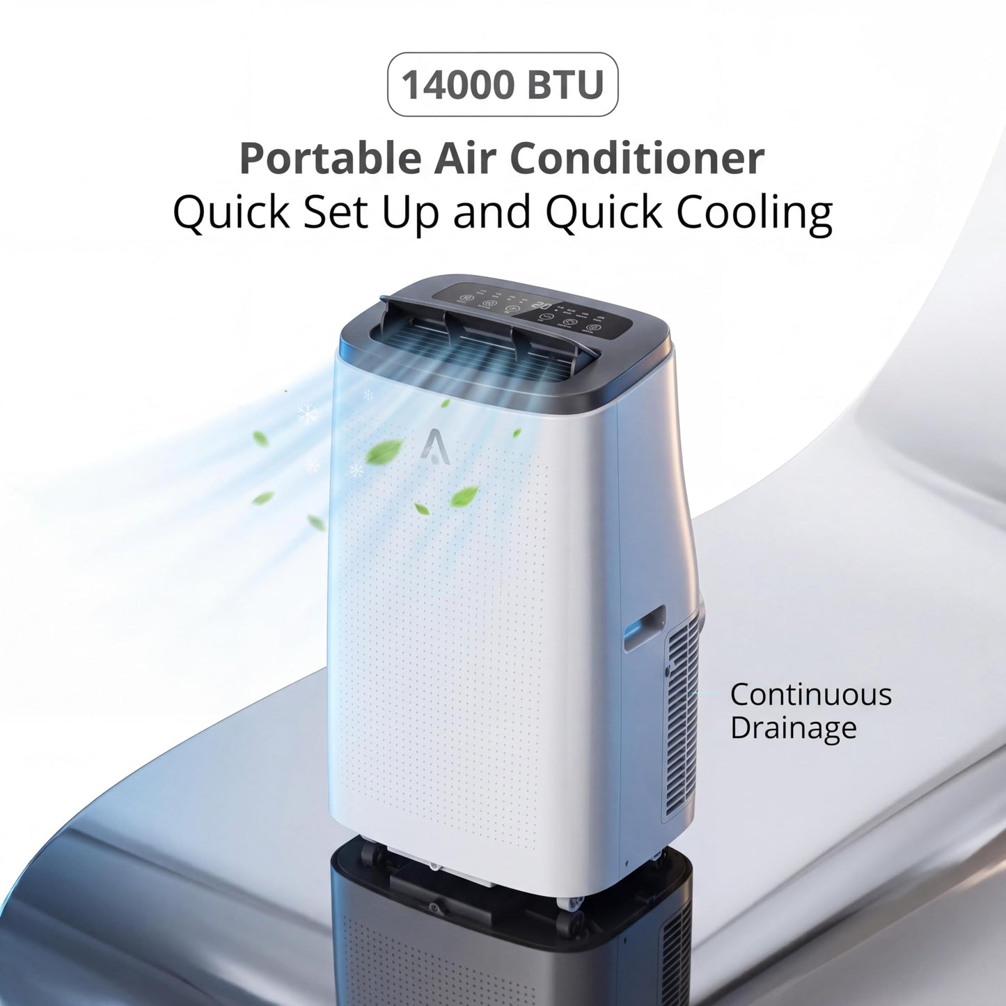 14,000 BTU Portable Air Conditioners, Cools Large Room Up to 700 Sq.Ft, 4-in-1 AC Unit with Dehumidifier & Fan, Remote Control, Quiet Sleep Mode, Energy Efficient for Home Office Garage