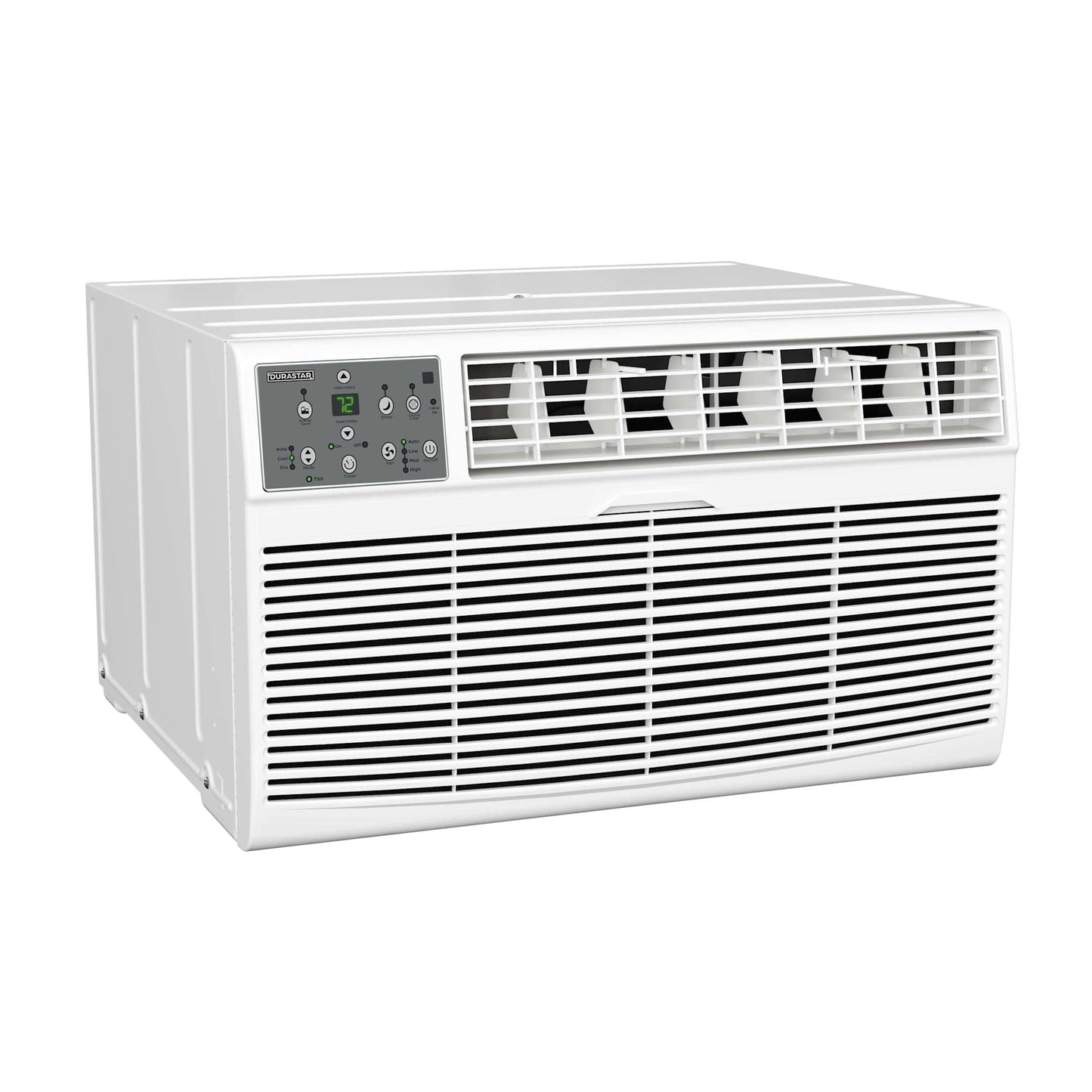 Durastar DRTHC122XNA1SLV 12,000 BTU 208 / 230V Through the Wall Air Conditioner with 10600 BTU Supplemental Heating and Wall Sleeve - White