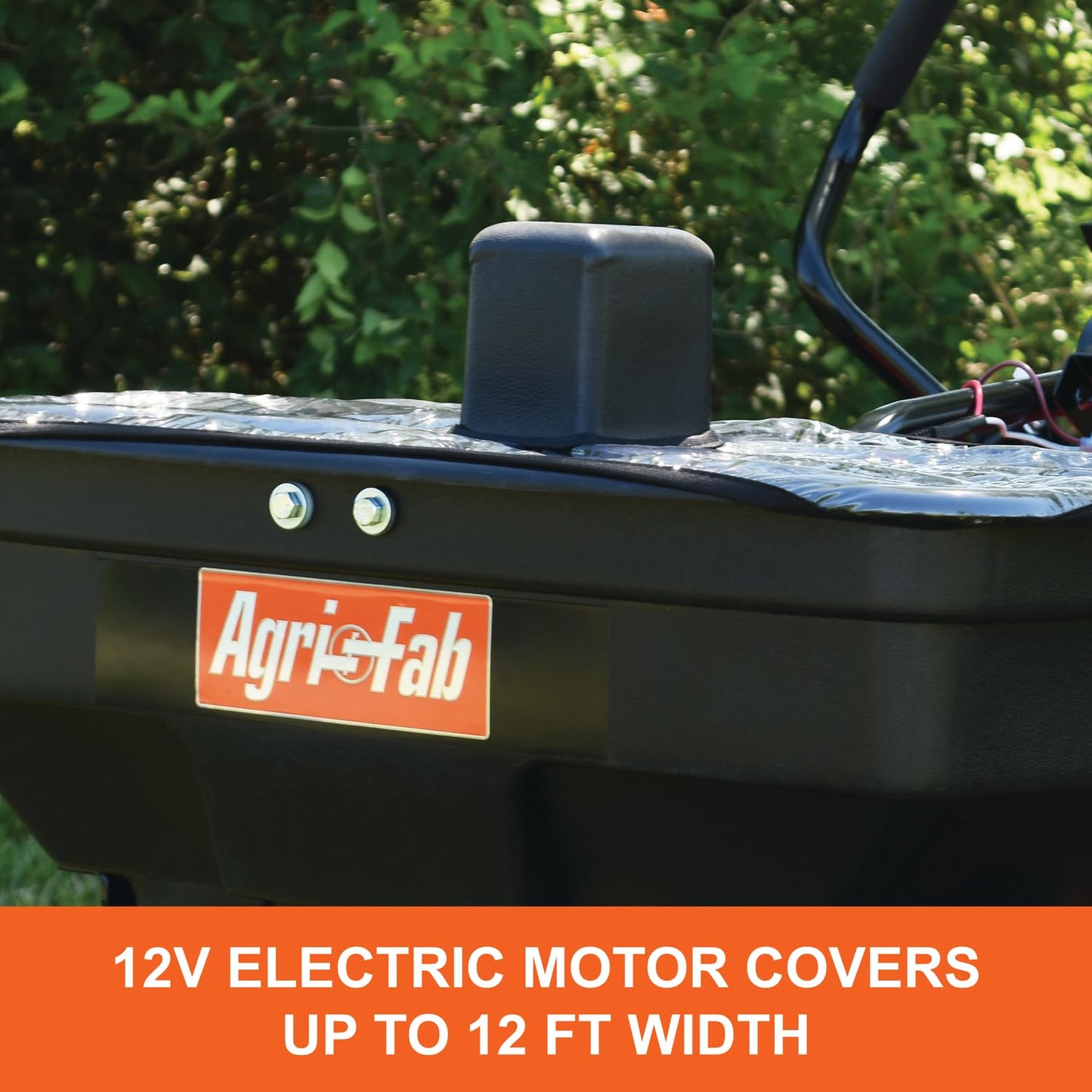 Agri-Fab Zero Turn Mower Electric Spreader, 125 lb Hopper Capacity with 12V Motor and Up to 12 Ft Spread Width