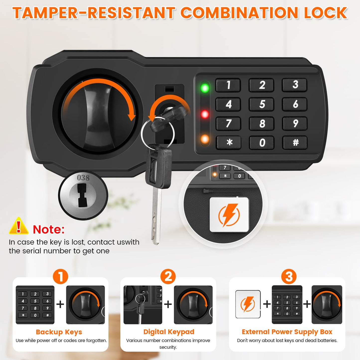 31.5"H Large Safe Box for Home & Office, 8.0 Cu Ft Heavy Duty Carbon Steel Home Safe with Electronic Combination Lock, Fire Resistant Waterproof Document Bag, Wall & Floor Mount for Valuables