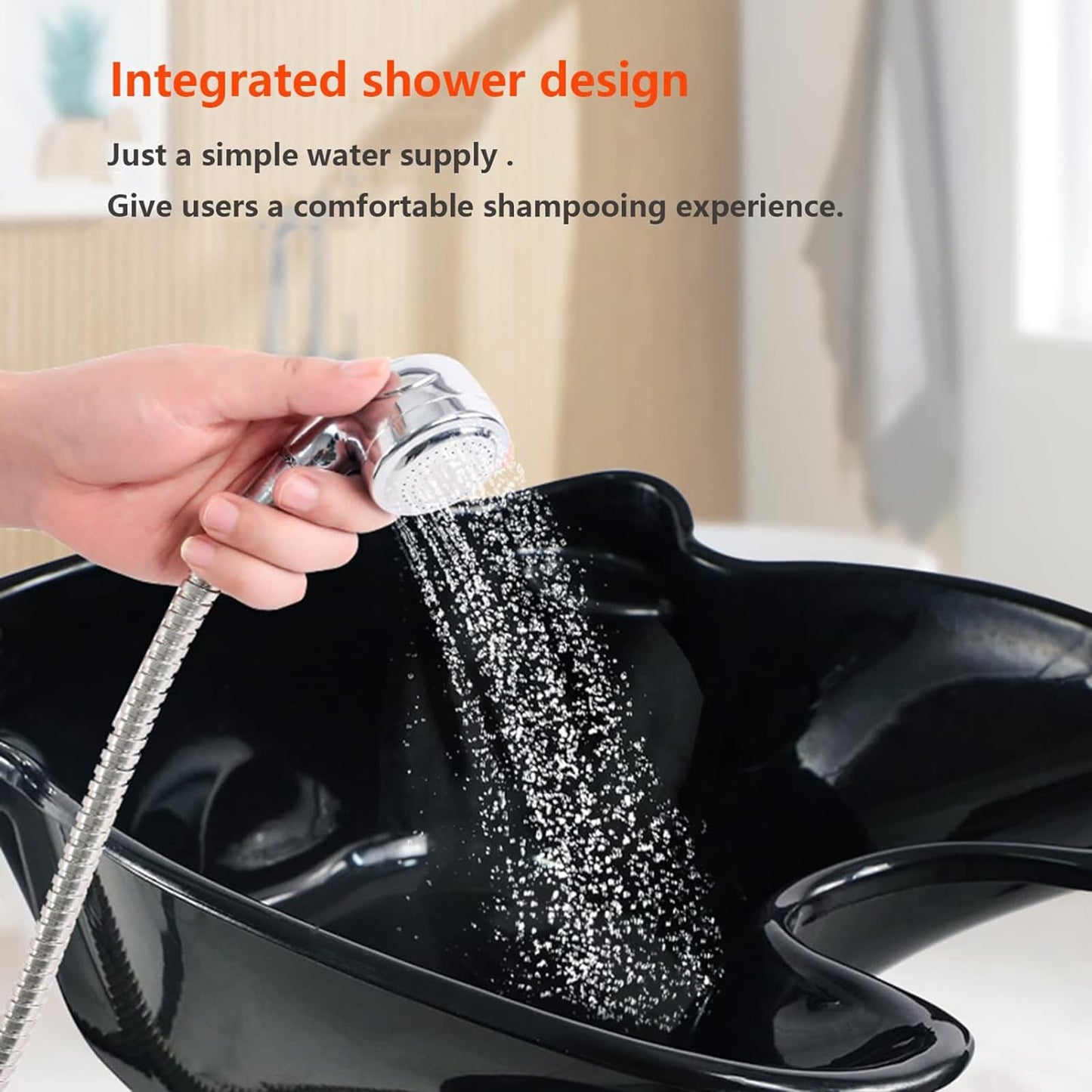 Shampoo Bowl, Portable Hairdressing Backwash Unit Salon Wash Hair Basin Sink with Electric Pump and 2 10 L Tanks Buckets, height and angle adjustable, Ideal for Barber Shops, Elderly & Maternity