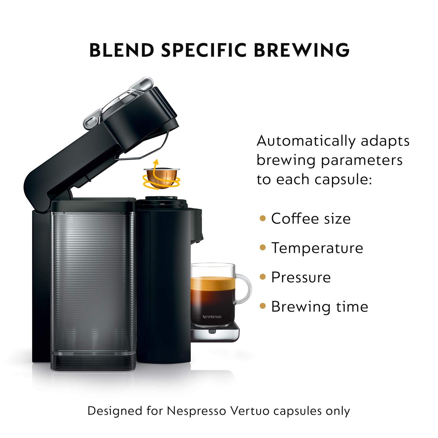 Nespresso Vertuo Coffee and Espresso Maker by De'Longhi, Piano Black with Aeroccino Milk Frother