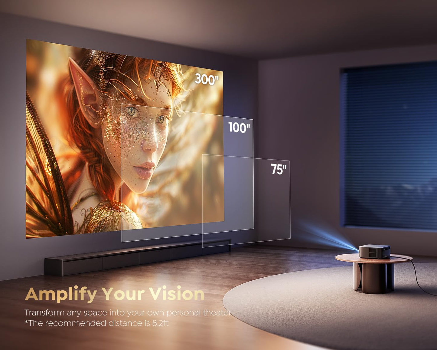 [Ultra Bright/Google TV/4K Support] Smart-Projector with WiFi 6 and Bluetooth, Built-in Apps, Outdoor Movie Proyector, 1080P Home Theater Auto Focus Projector, PUTRIMS K12 (Gray, Standard)