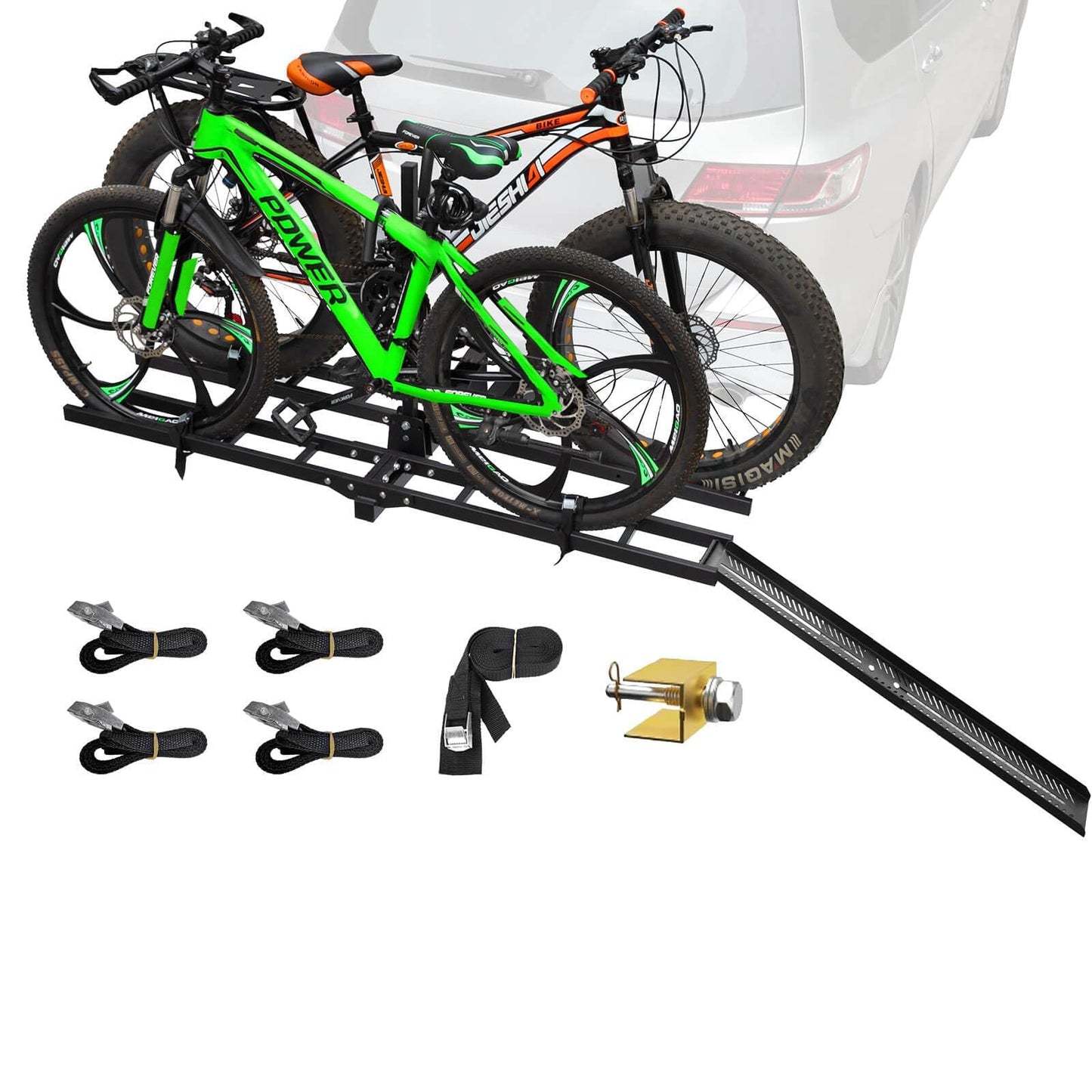 Leader Accessories Bike Rack Hitch Mount with Ramp for 2 Bikes