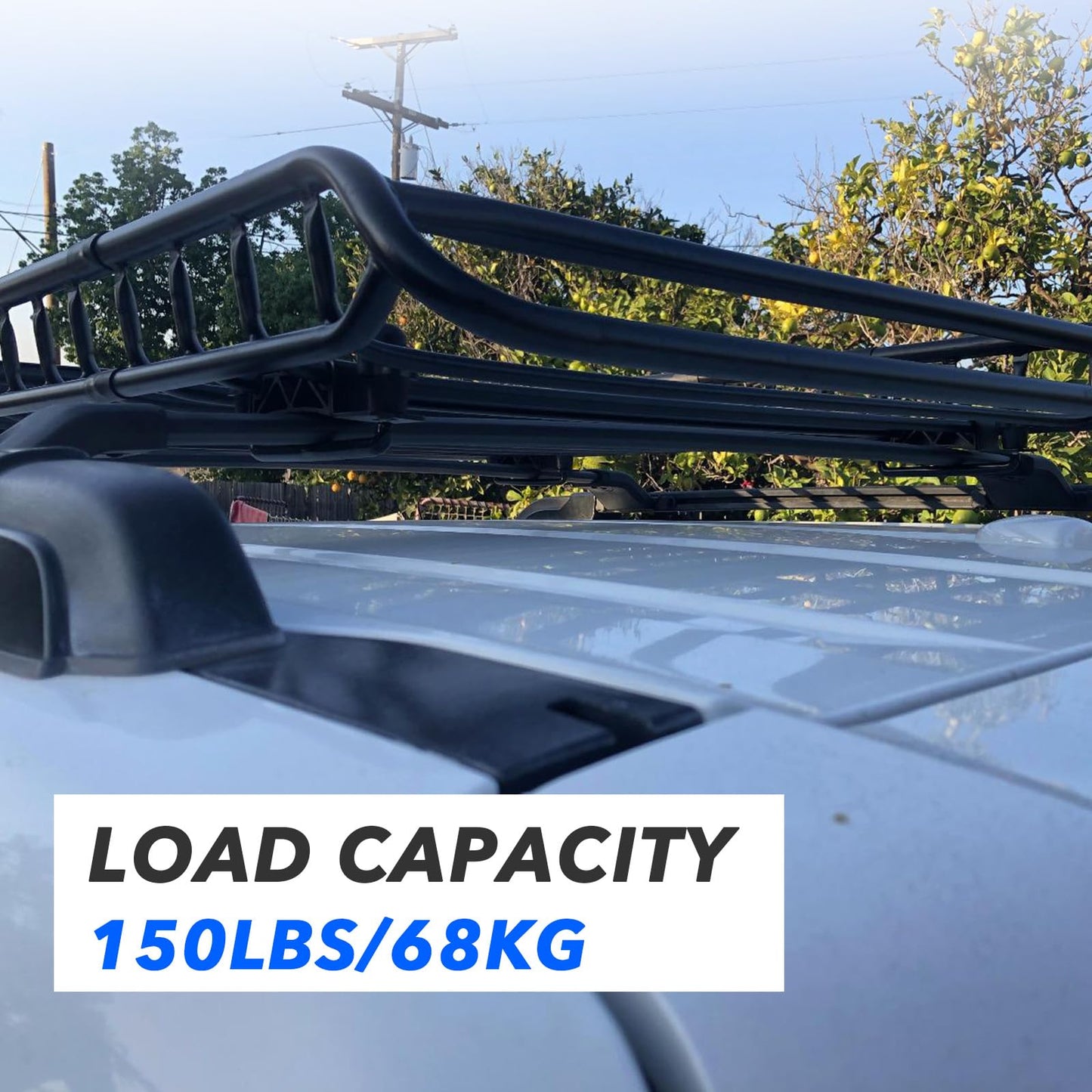 Roof Rack Side Rails Cross Bars Kit Compatible with Honda Pilot 2009-2015 | Aluminum Black Roof Luggage Carrier (4Pcs)