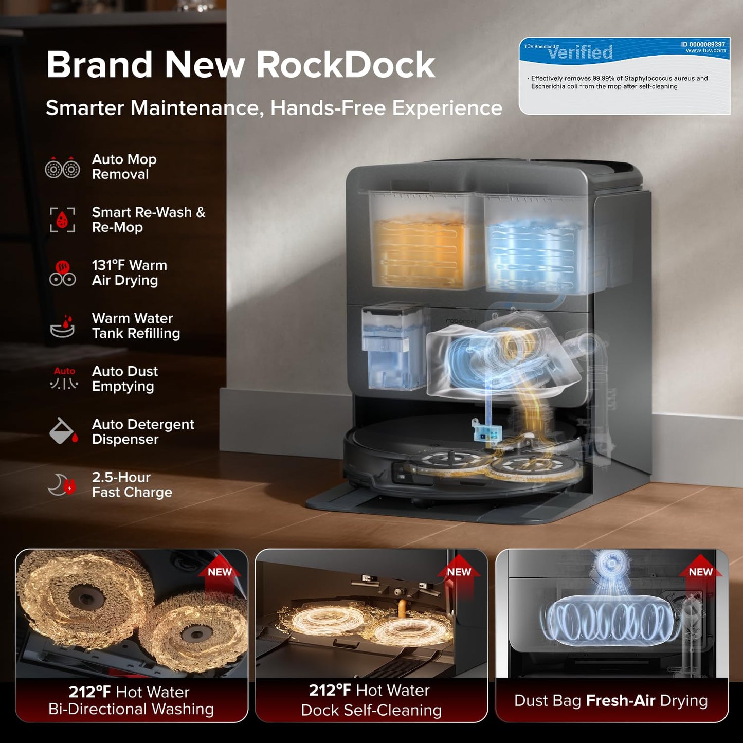 roborock Saros 20 Robot Vacuum and Mop, 36,000 Pa, 3.46 in Double-Layer Threshold, 3.14’’ Ultra Slim, Zero-Tangle, 212°F Hot Water Wash, AI Powered Smart Cleaning for Carpet, 300+ Obstacle Avoidance